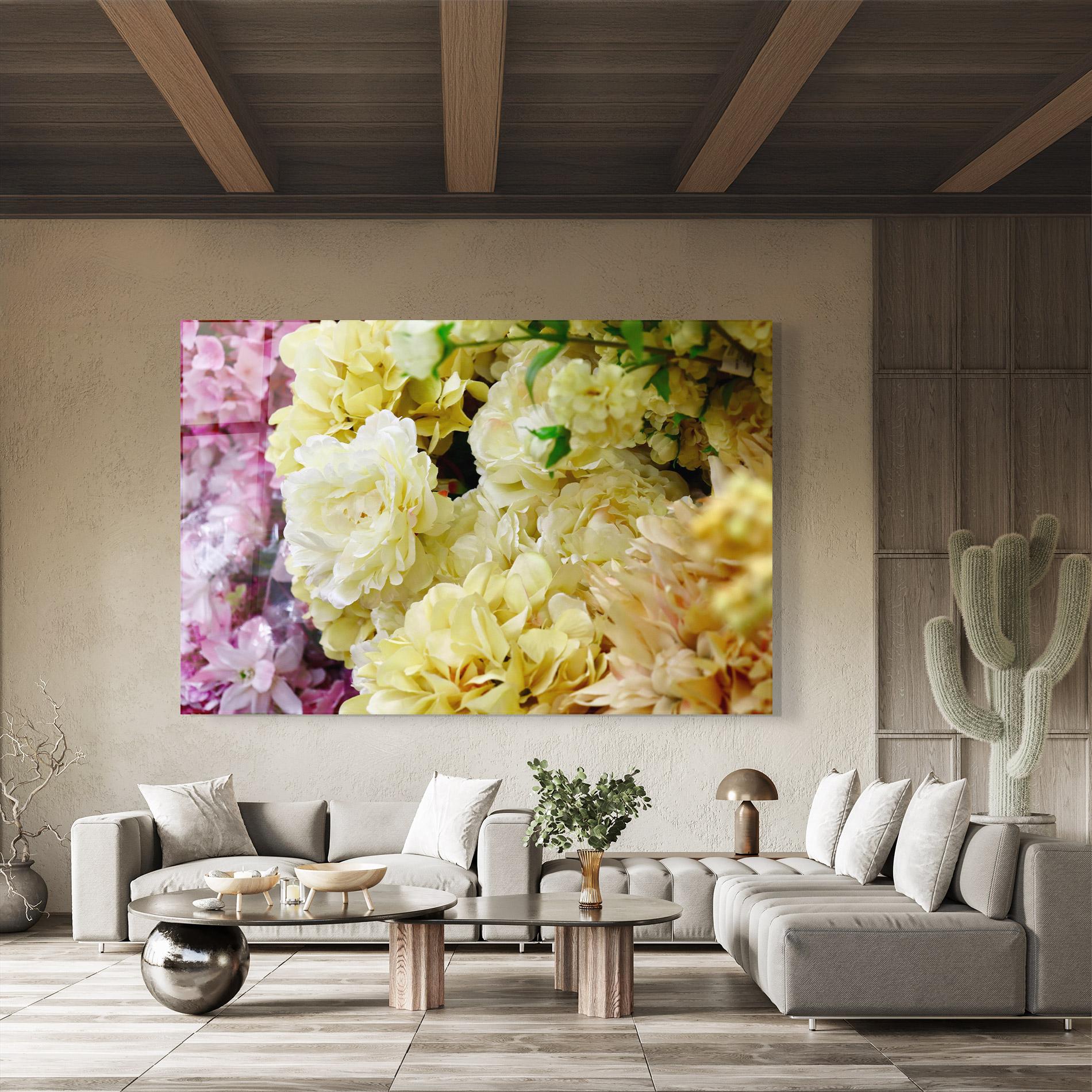 Glasbild Beautiful Yellow Pastel mockup 8