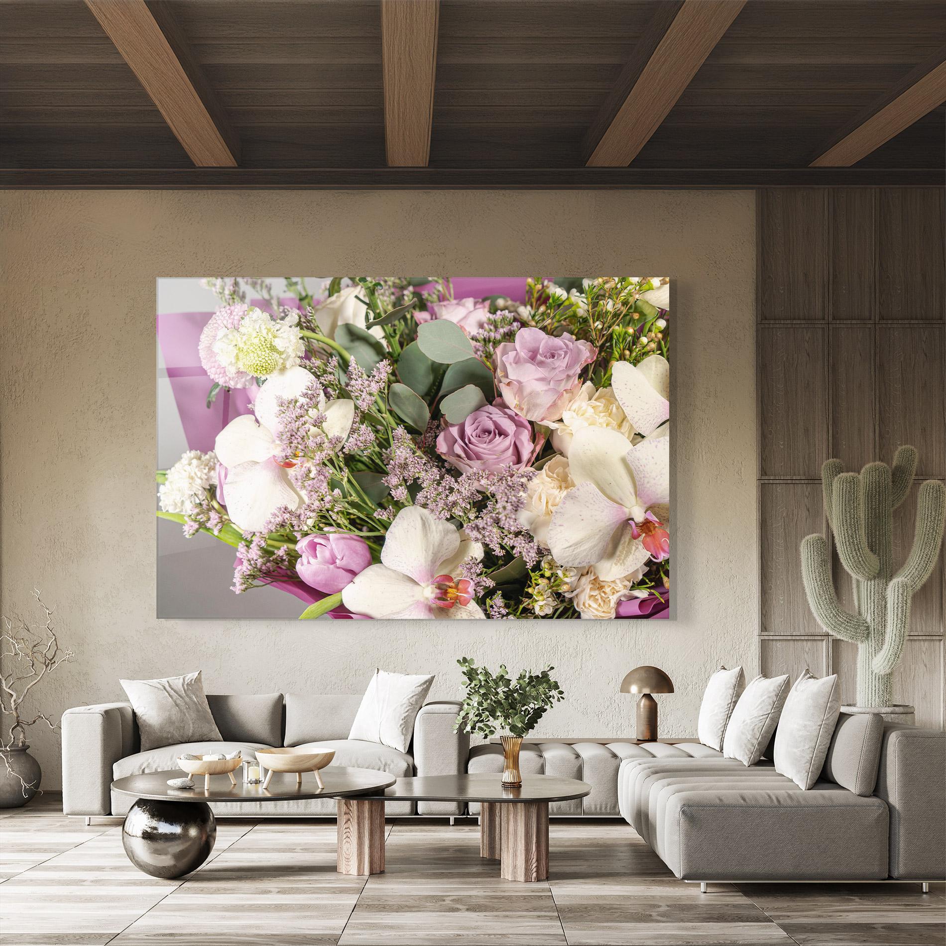 Glasbild Cute Purple Bouquet mockup 8