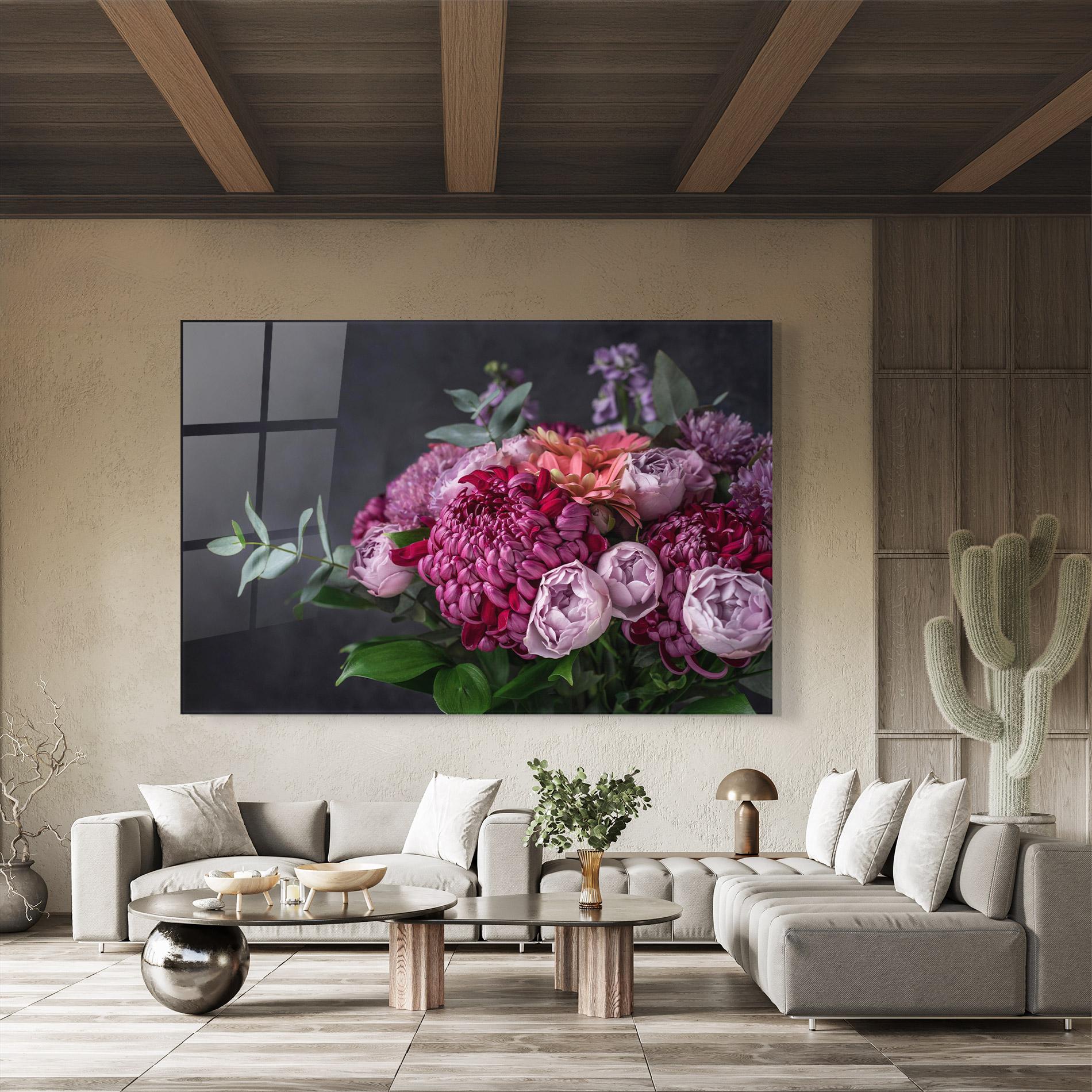 Glasbild Mix Purple Bouquet mockup 8