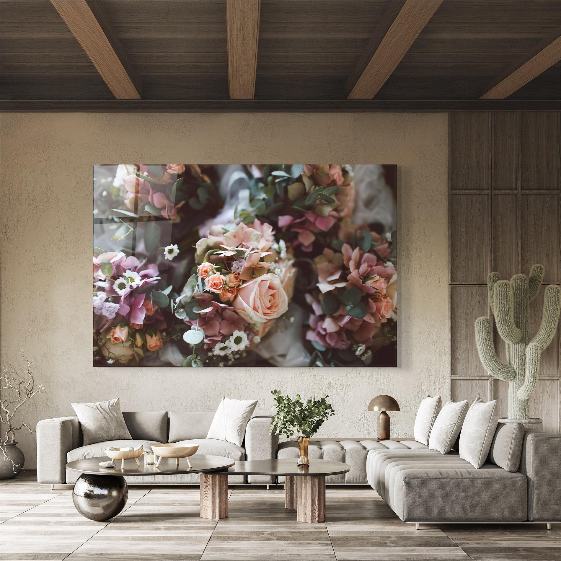 Glasbild Pink Mix Bouquet mockup 8