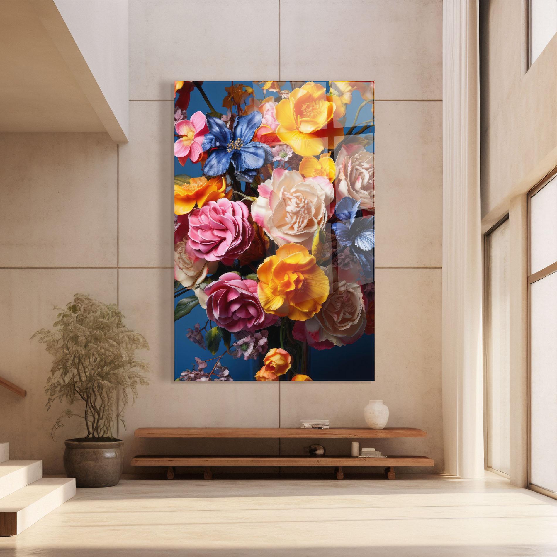 Glasbild Colorful Flower Bouquet mockup 8