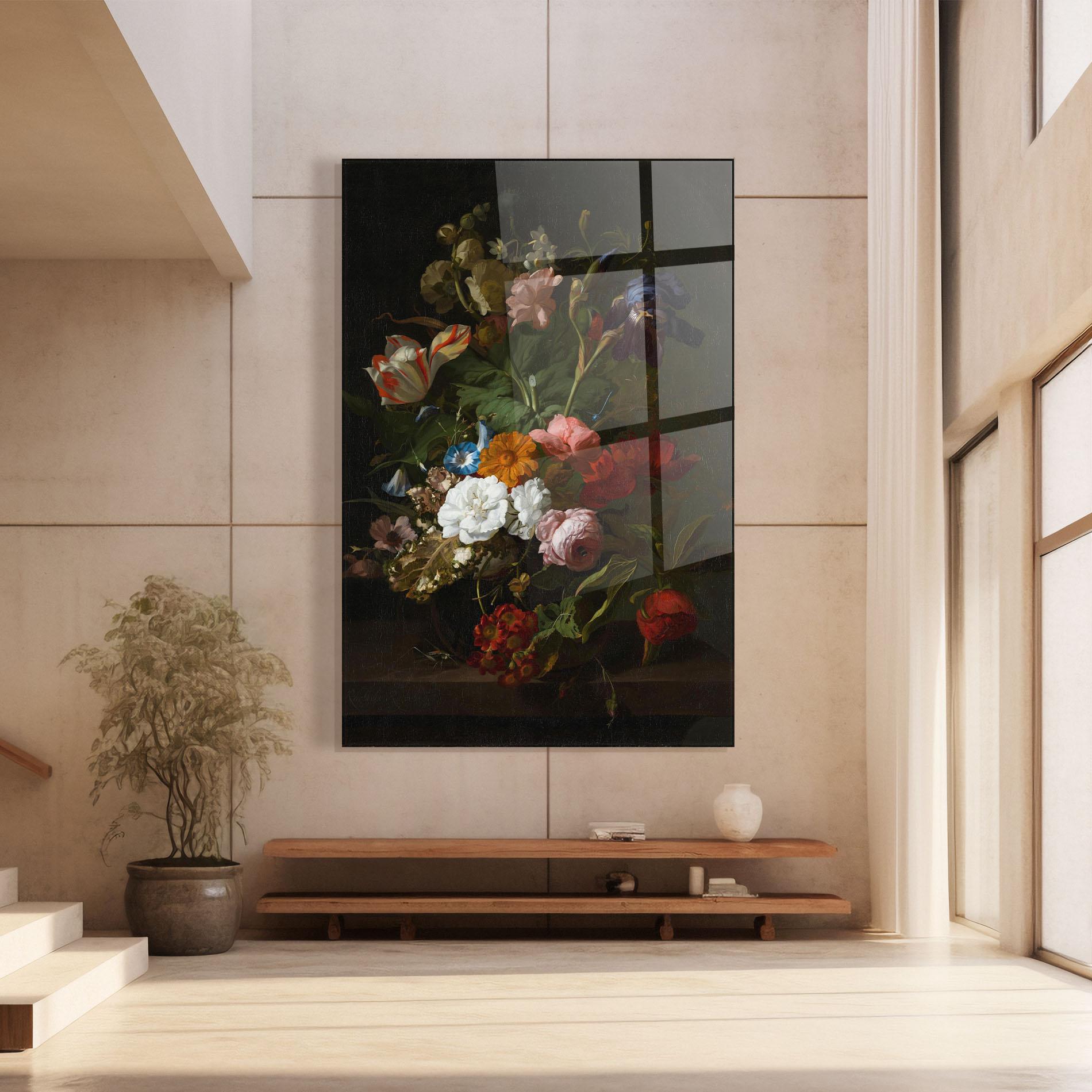 Glasbild Dark Flowers Bouquet mockup 8