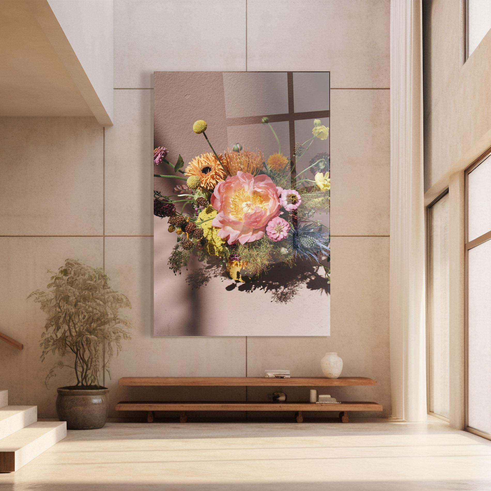 Glasbild Pastel Orange Bouquet mockup 8