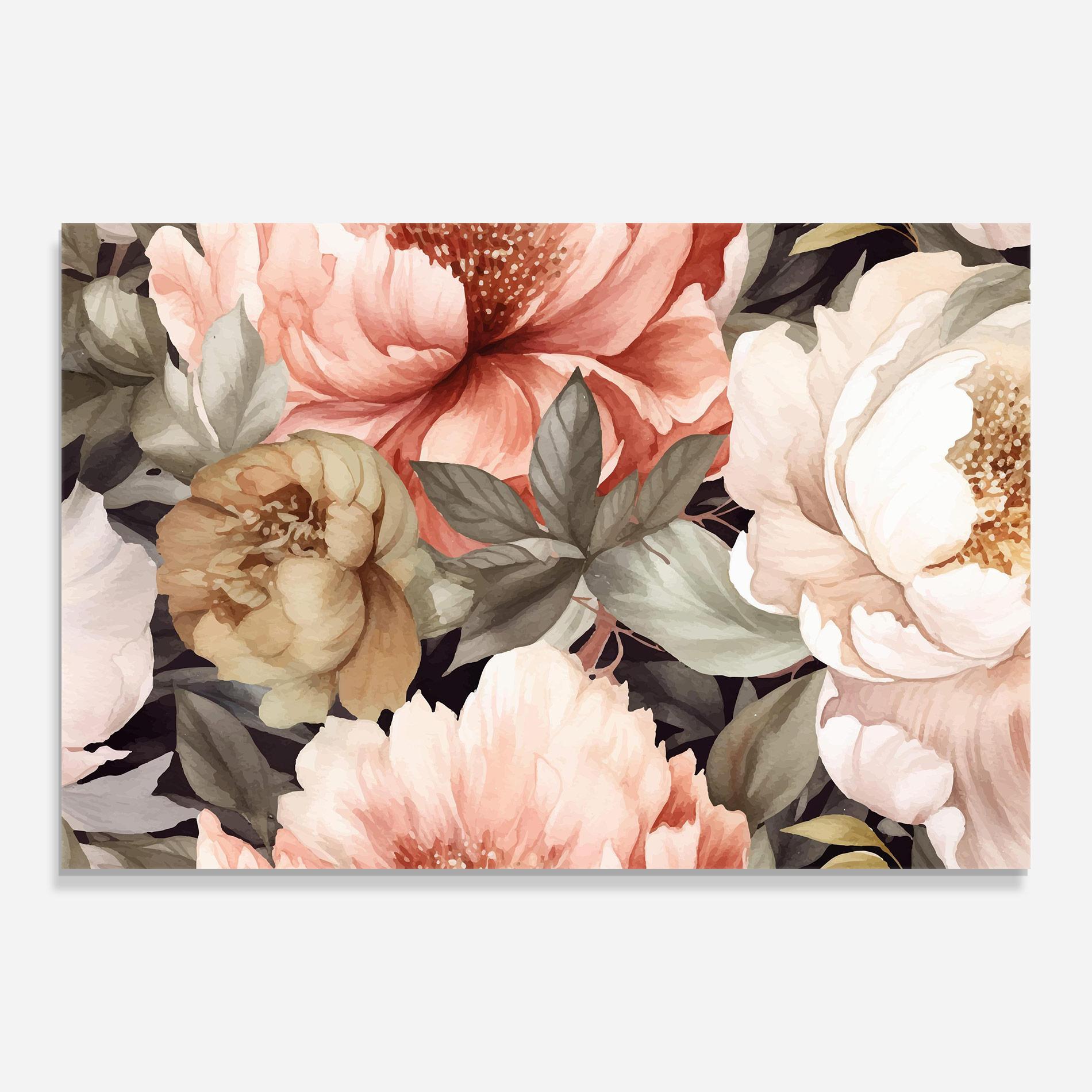 Glasbild Cream Pink Peony mockup 0