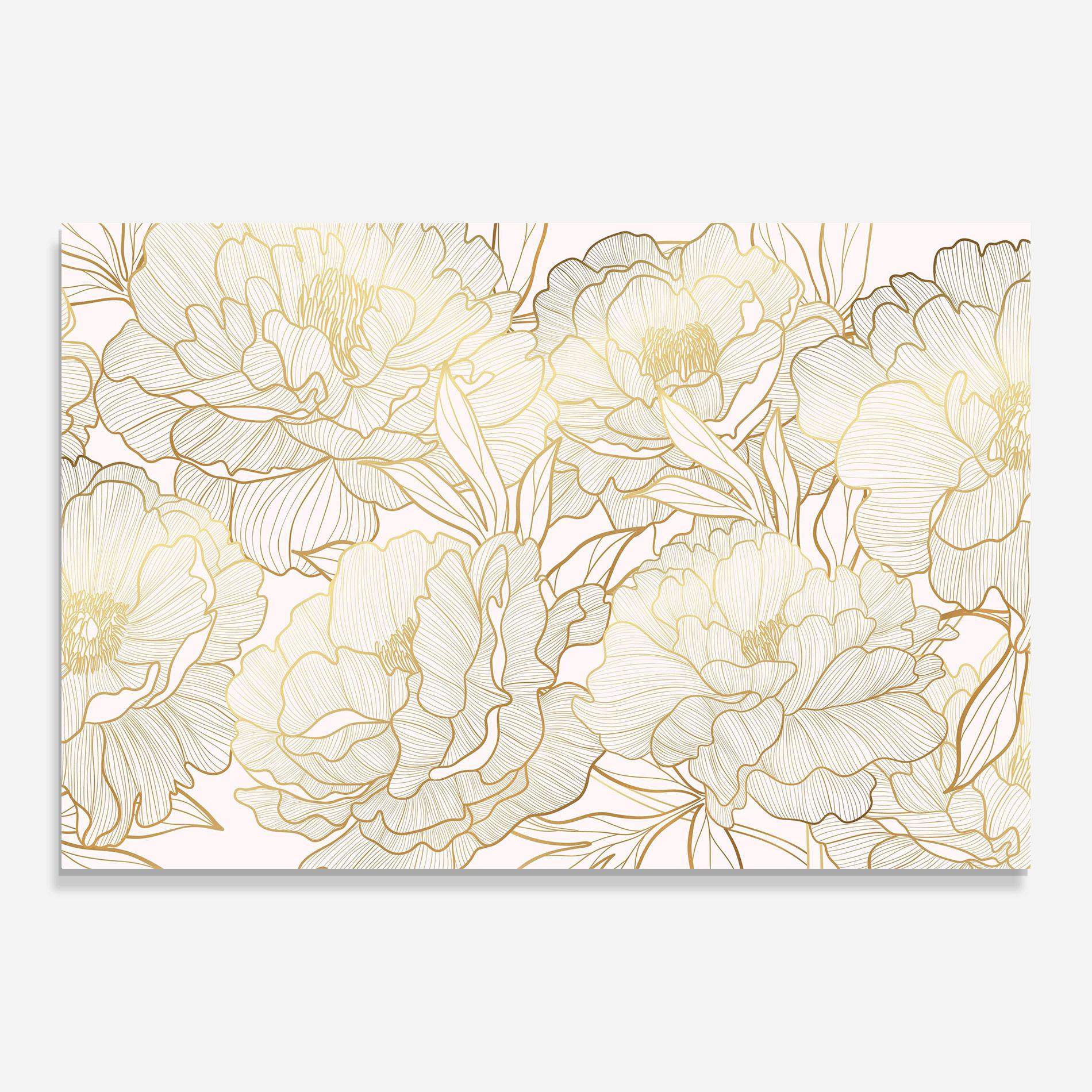 Glasbild Golden Peony mockup 0