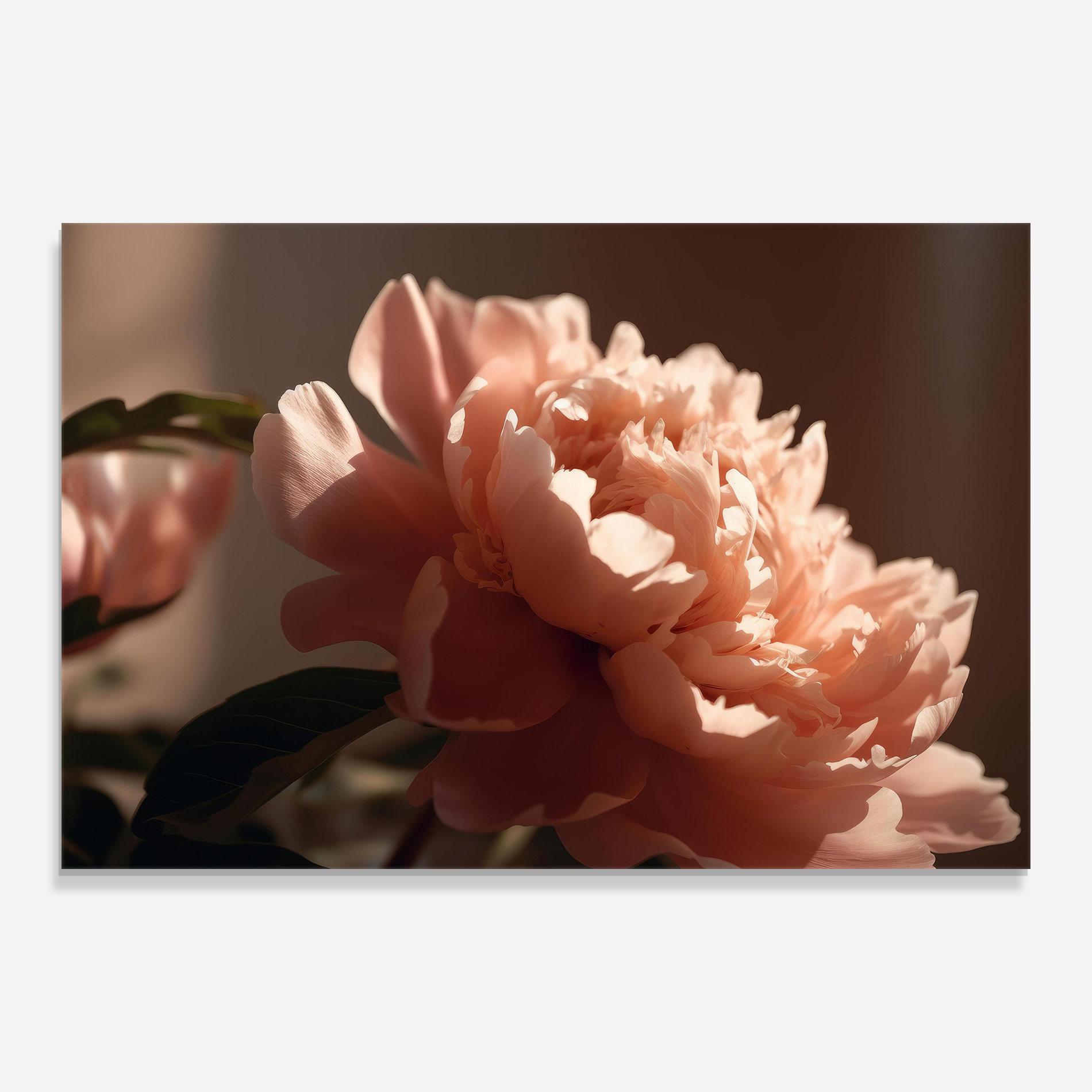 Glasbild Light Orange Peony View mockup 0