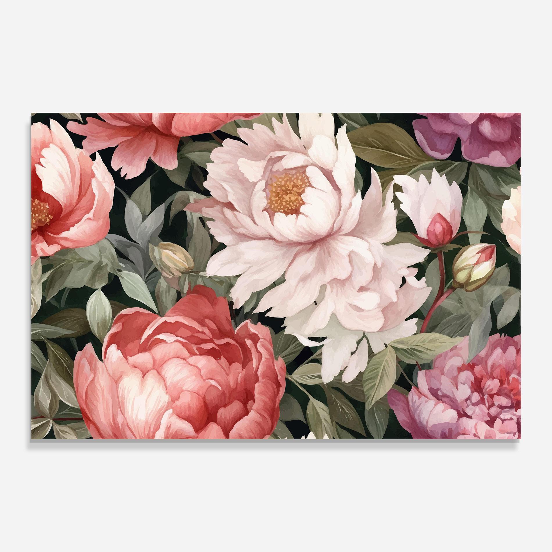 Glasbild Light Peony Art mockup 0