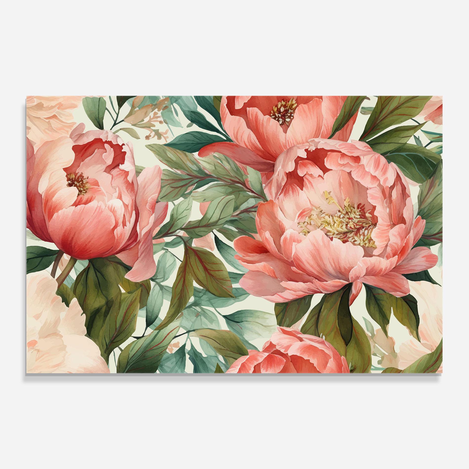 Glasbild Light Red Peony mockup 0