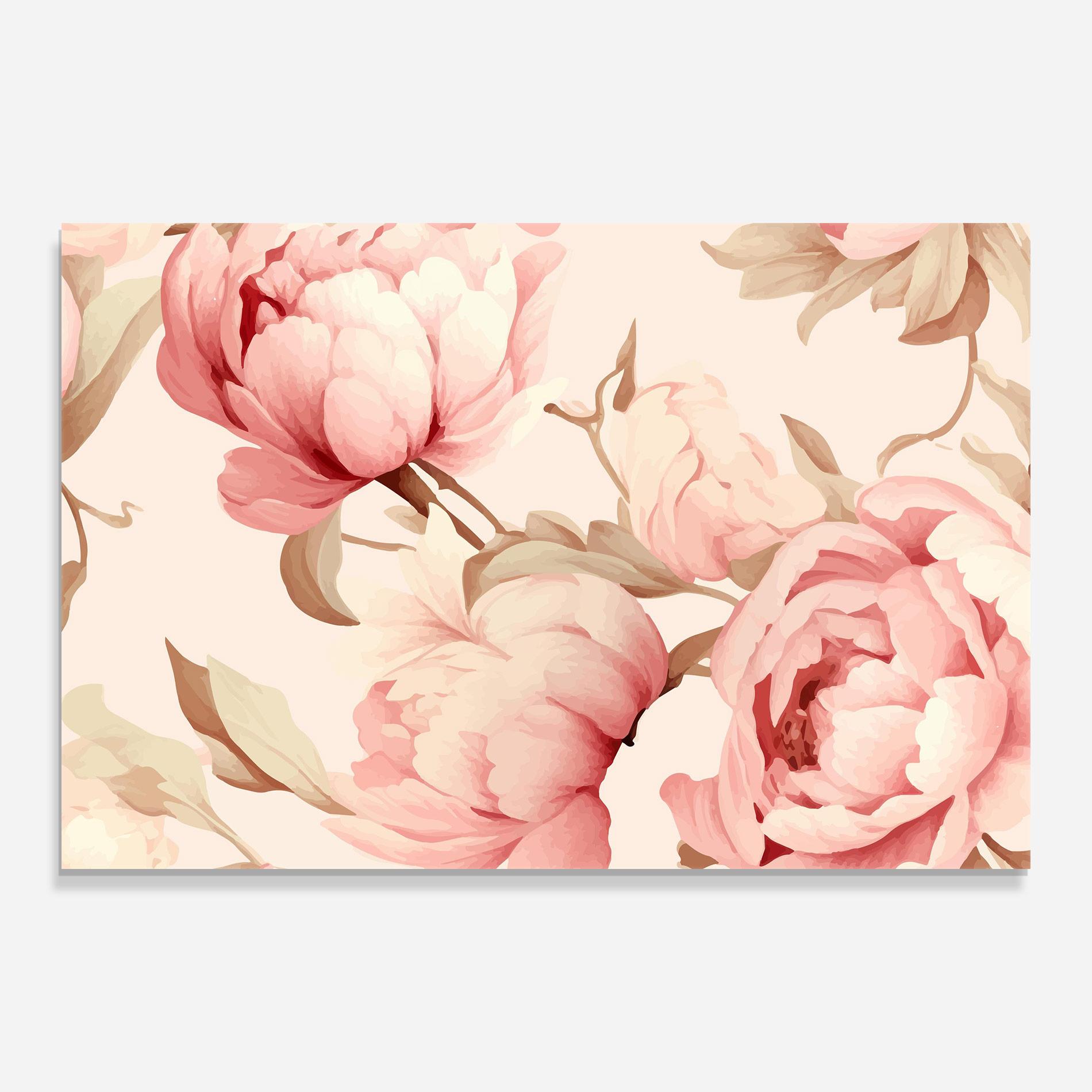Glasbild Pastel Peony mockup 0