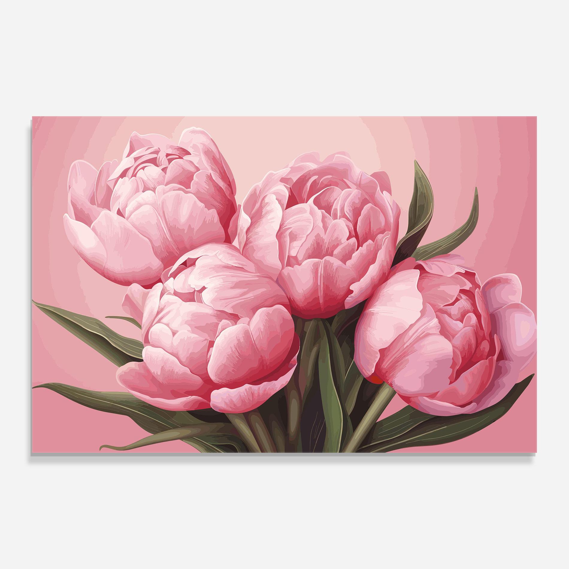 Glasbild Peony On Pink mockup 0
