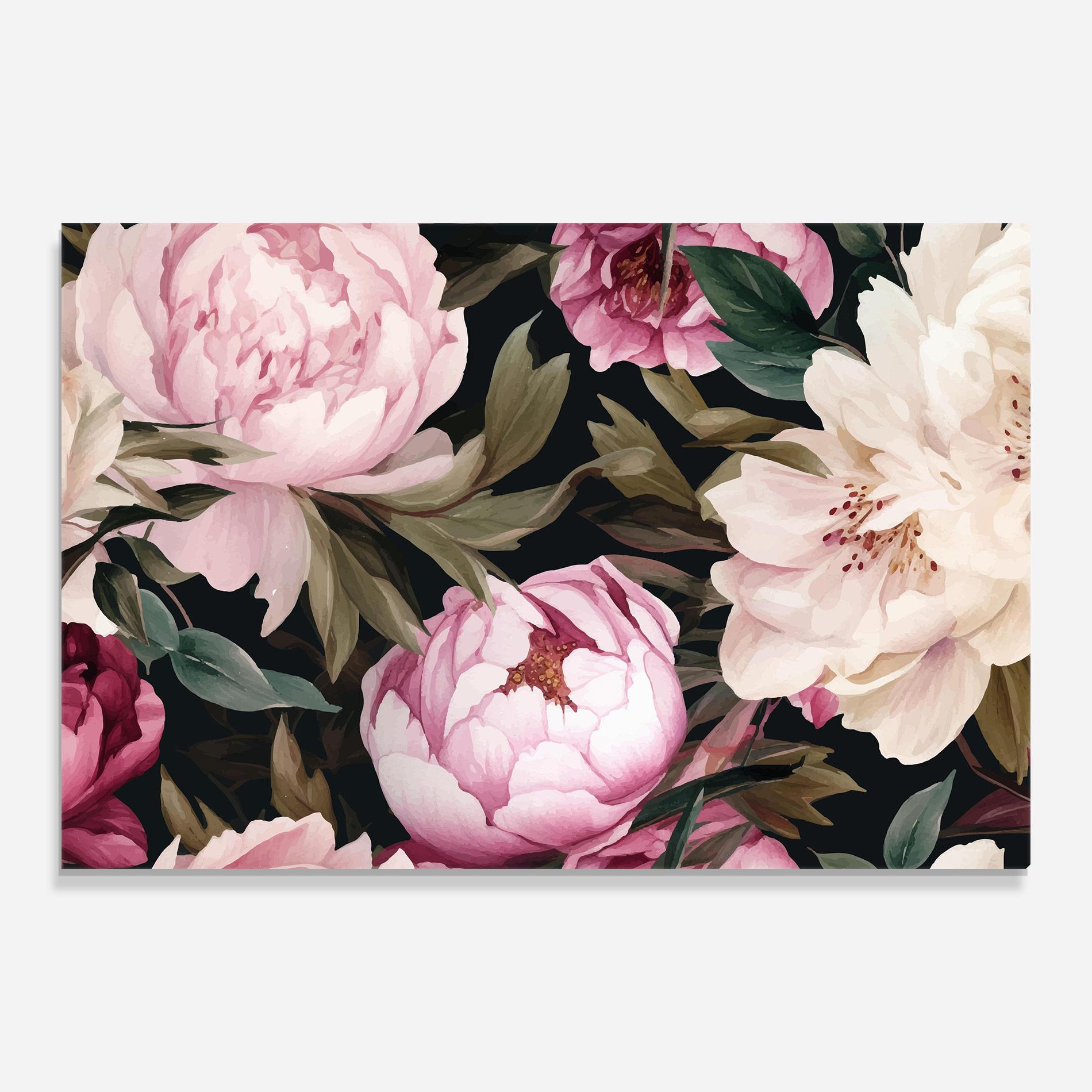 Glasbild Peony Paint mockup 0