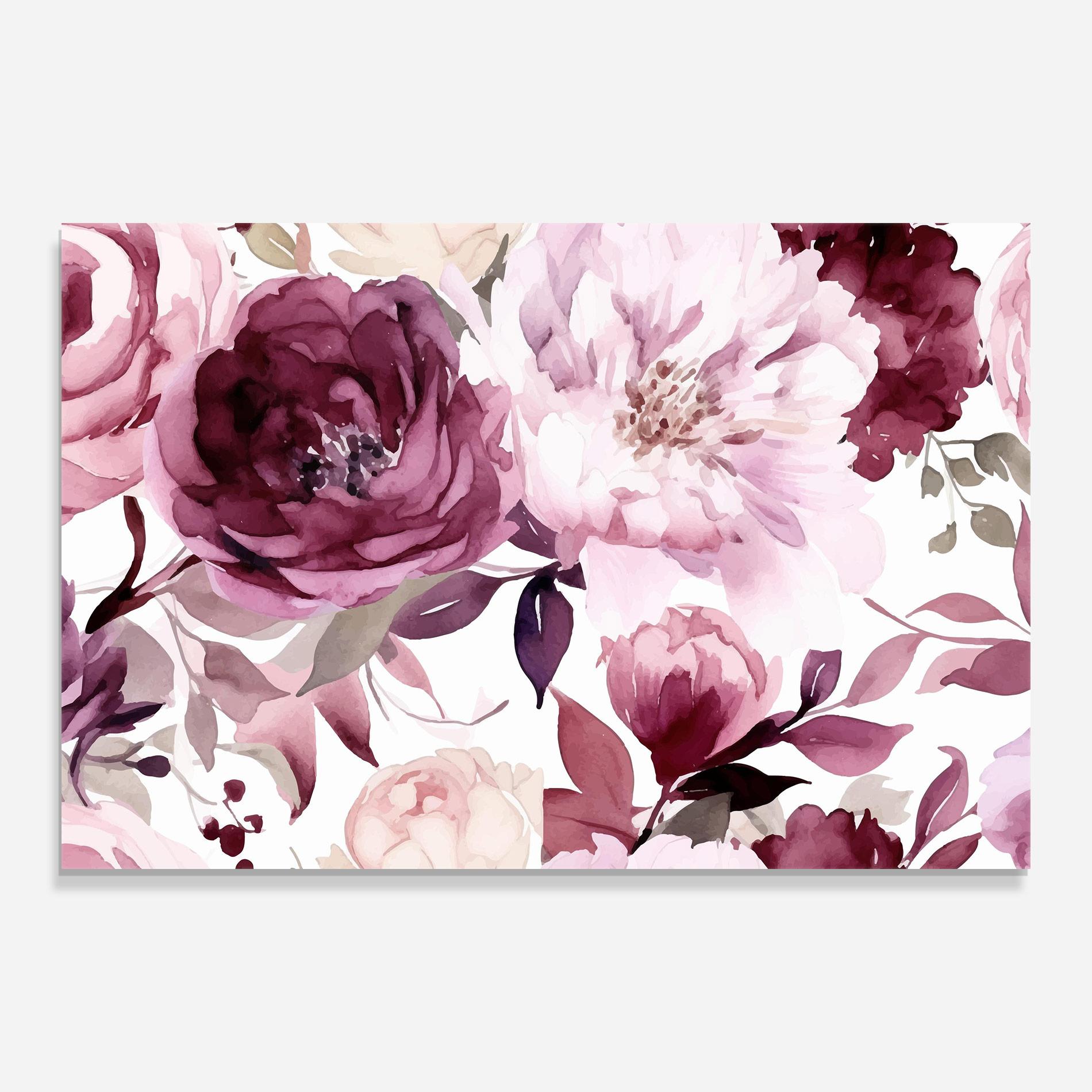 Glasbild Peony Pink Purple mockup 0