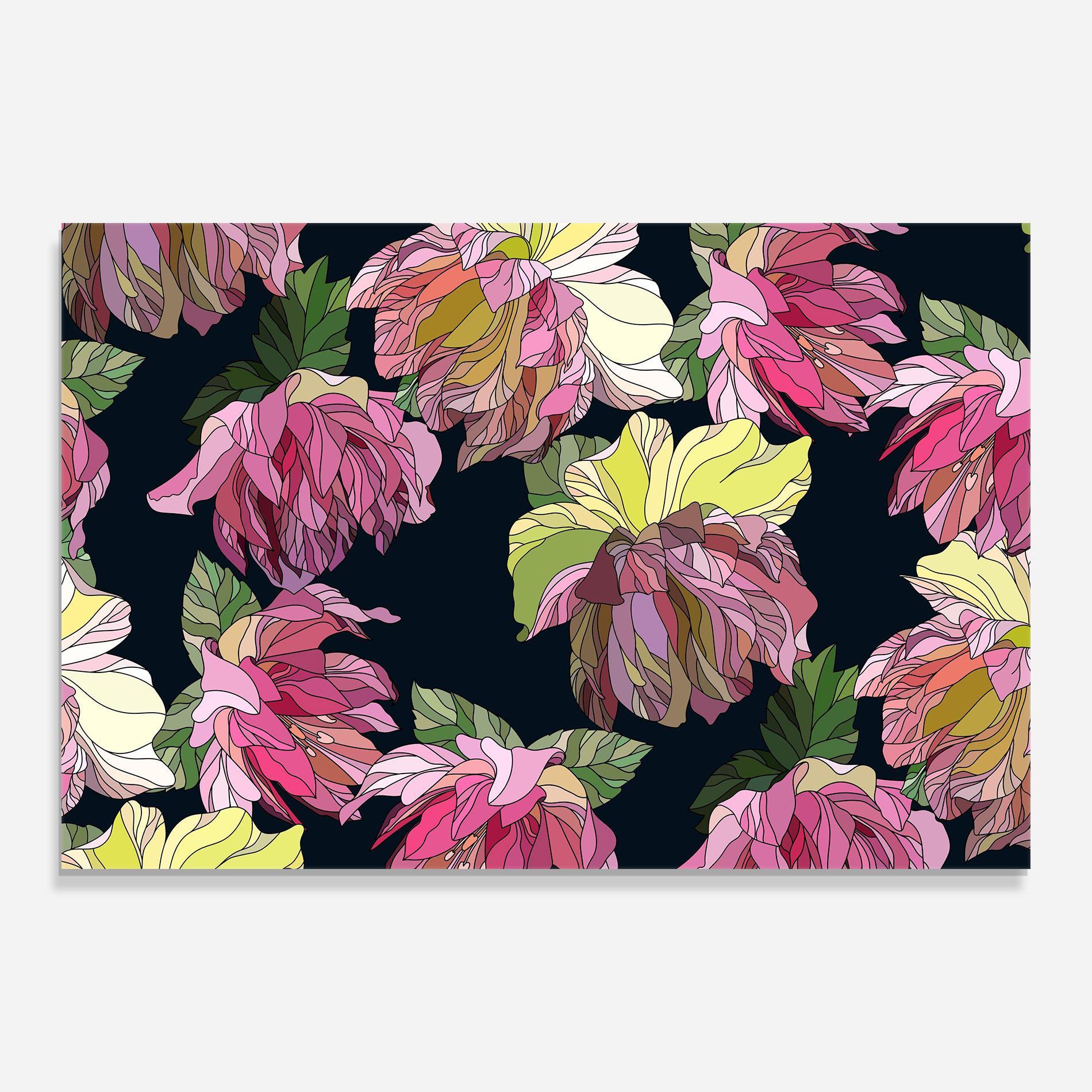 Glasbild Pretty Peony Art mockup 0