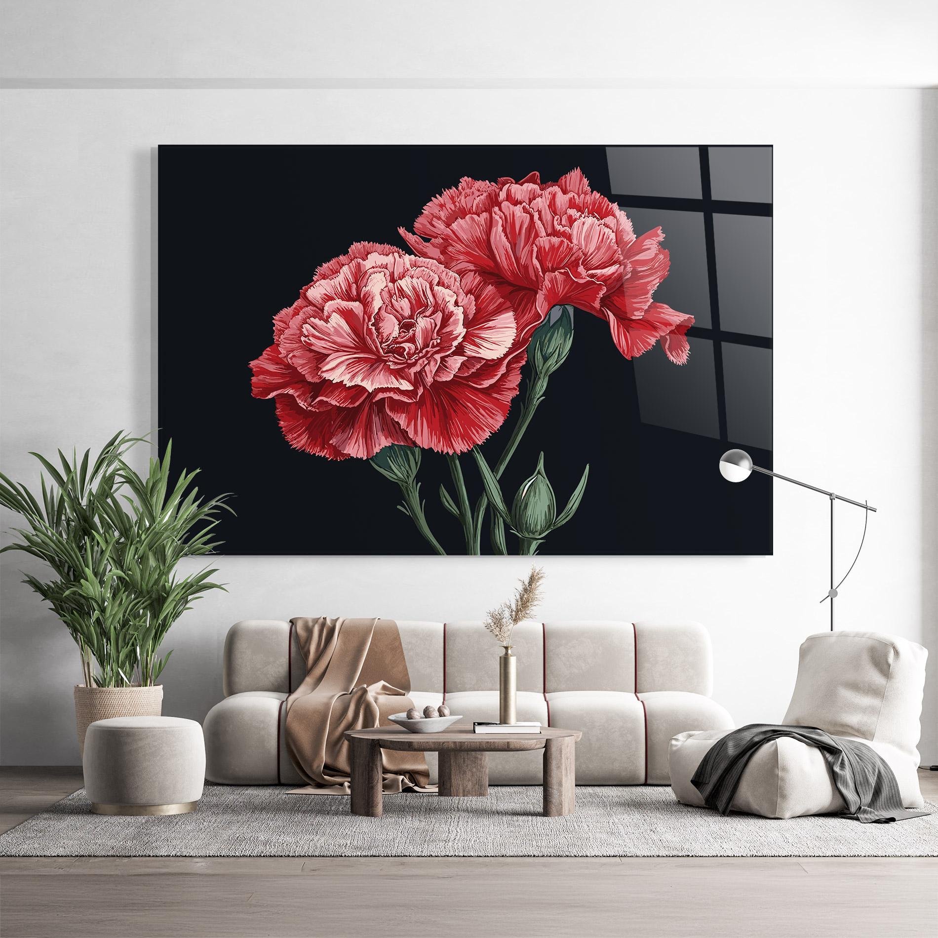 Glasbild Beautiful Peony mockup 9