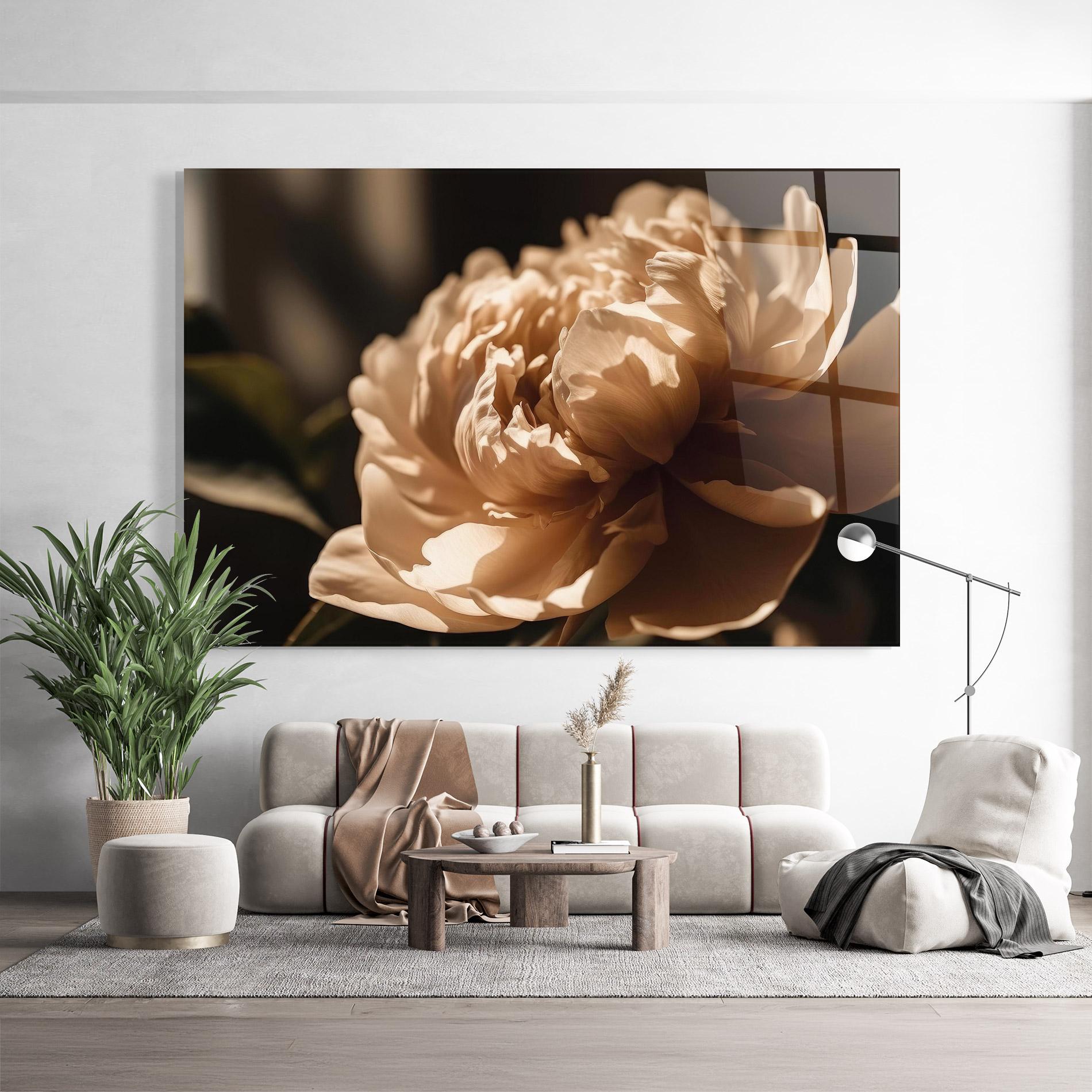 Glasbild Cream Peony mockup 9
