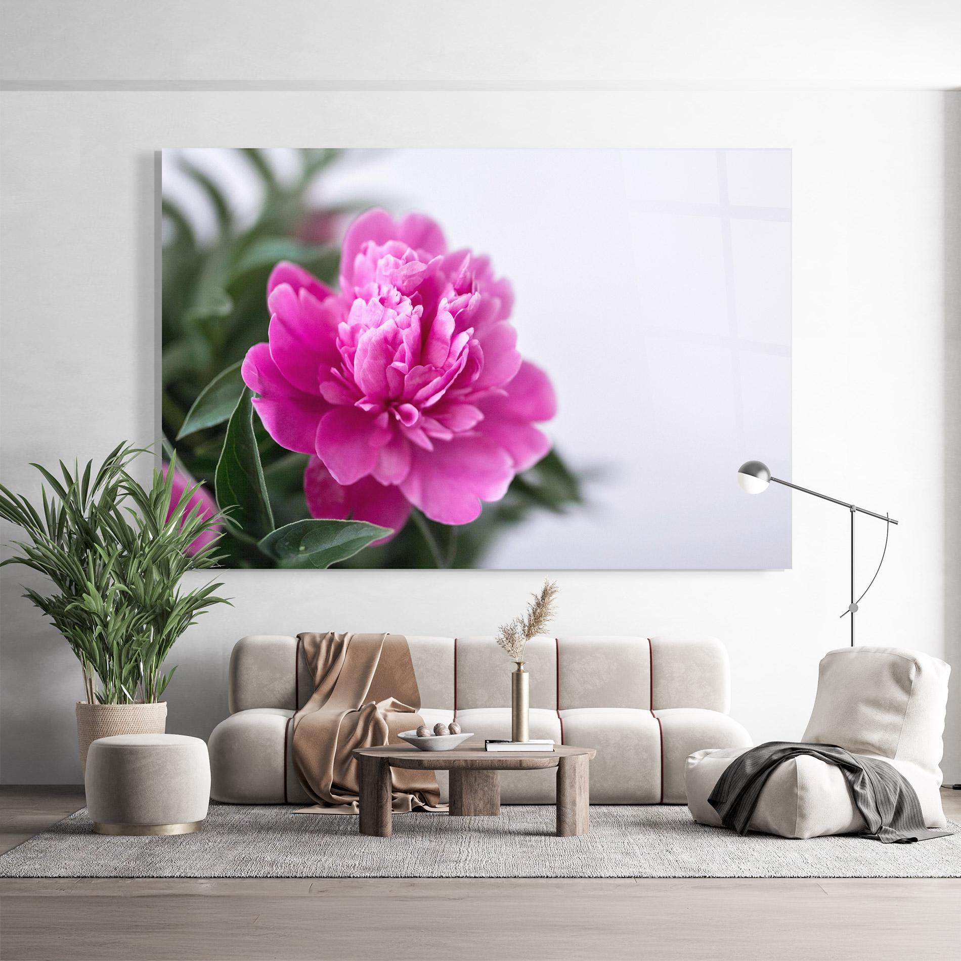 Glasbild Dark Pink Peony mockup 9