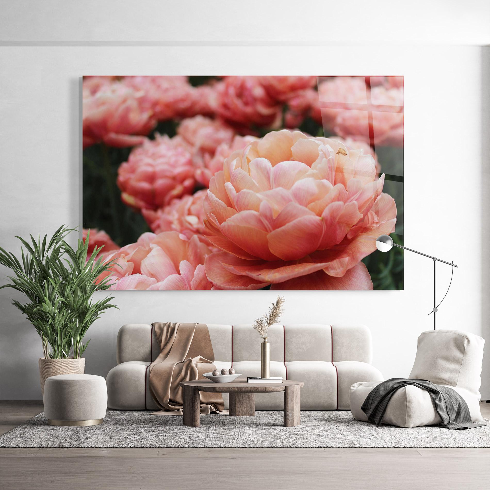 Glasbild Light Orange Peony mockup 9
