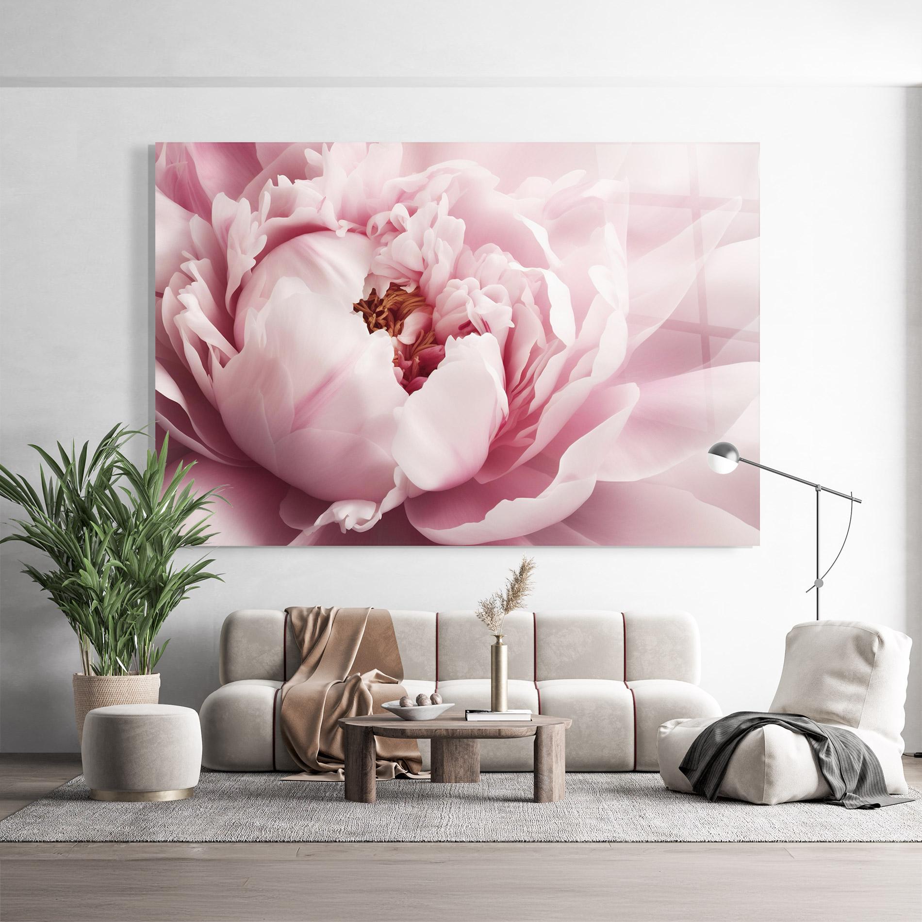 Glasbild Pastel Peony Petals mockup 9