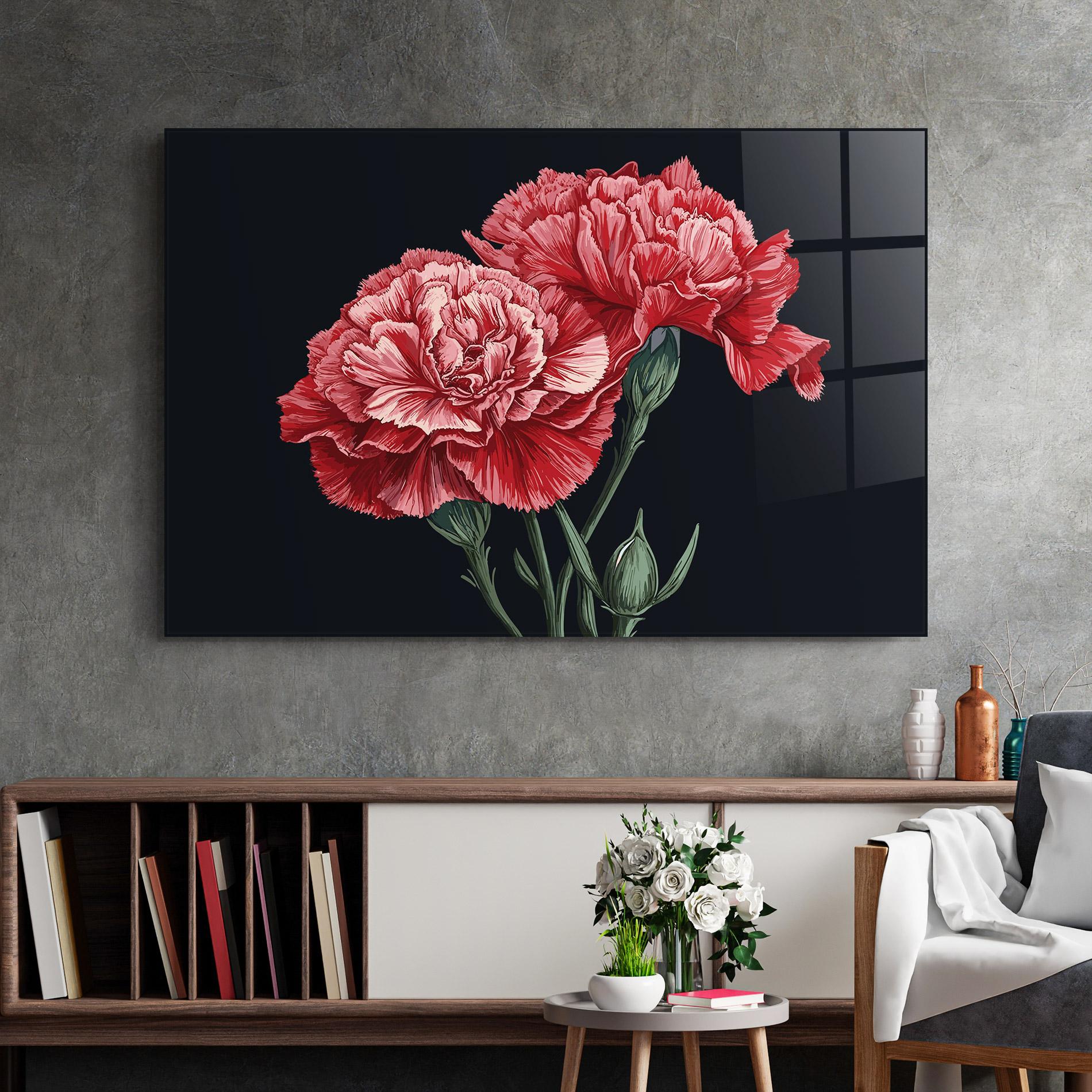 Glasbild Beautiful Peony mockup 2