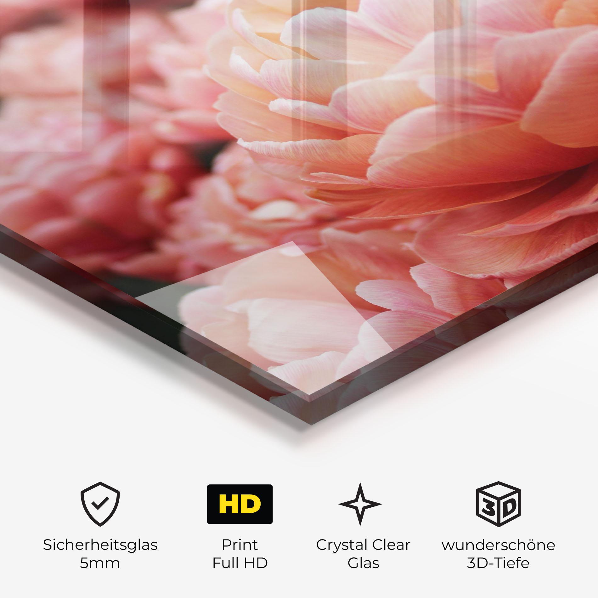 Glasbild Light Orange Peony mockup 3