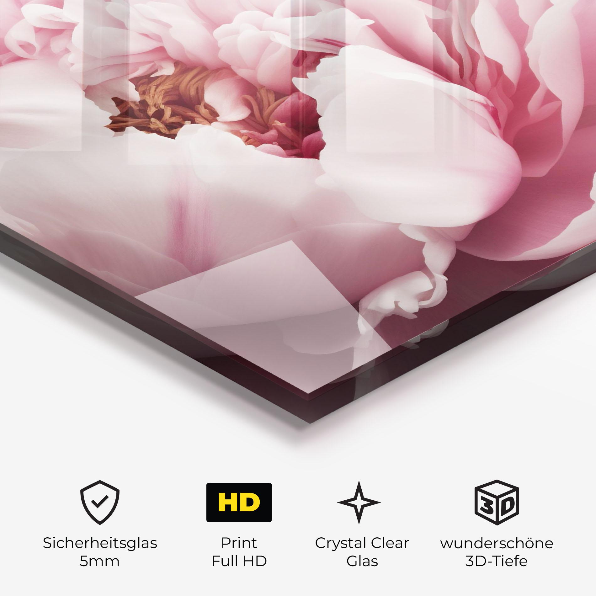 Glasbild Pastel Peony Petals mockup 3