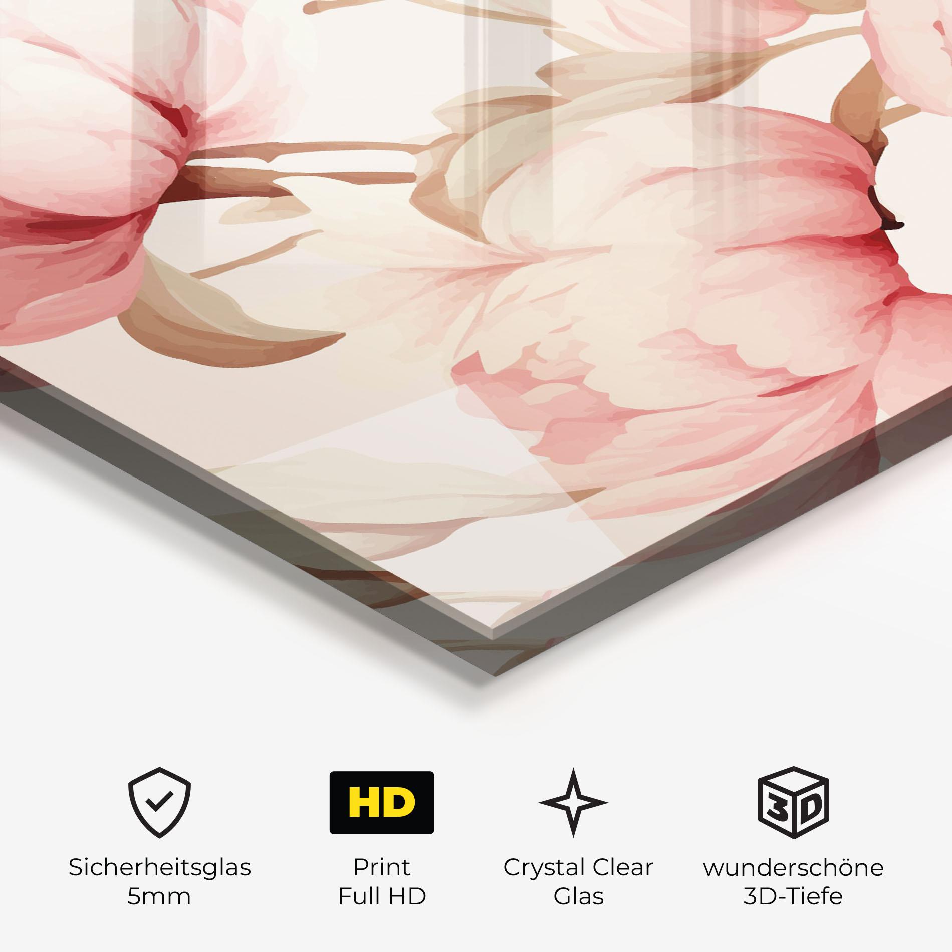 Glasbild Pastel Peony mockup 3