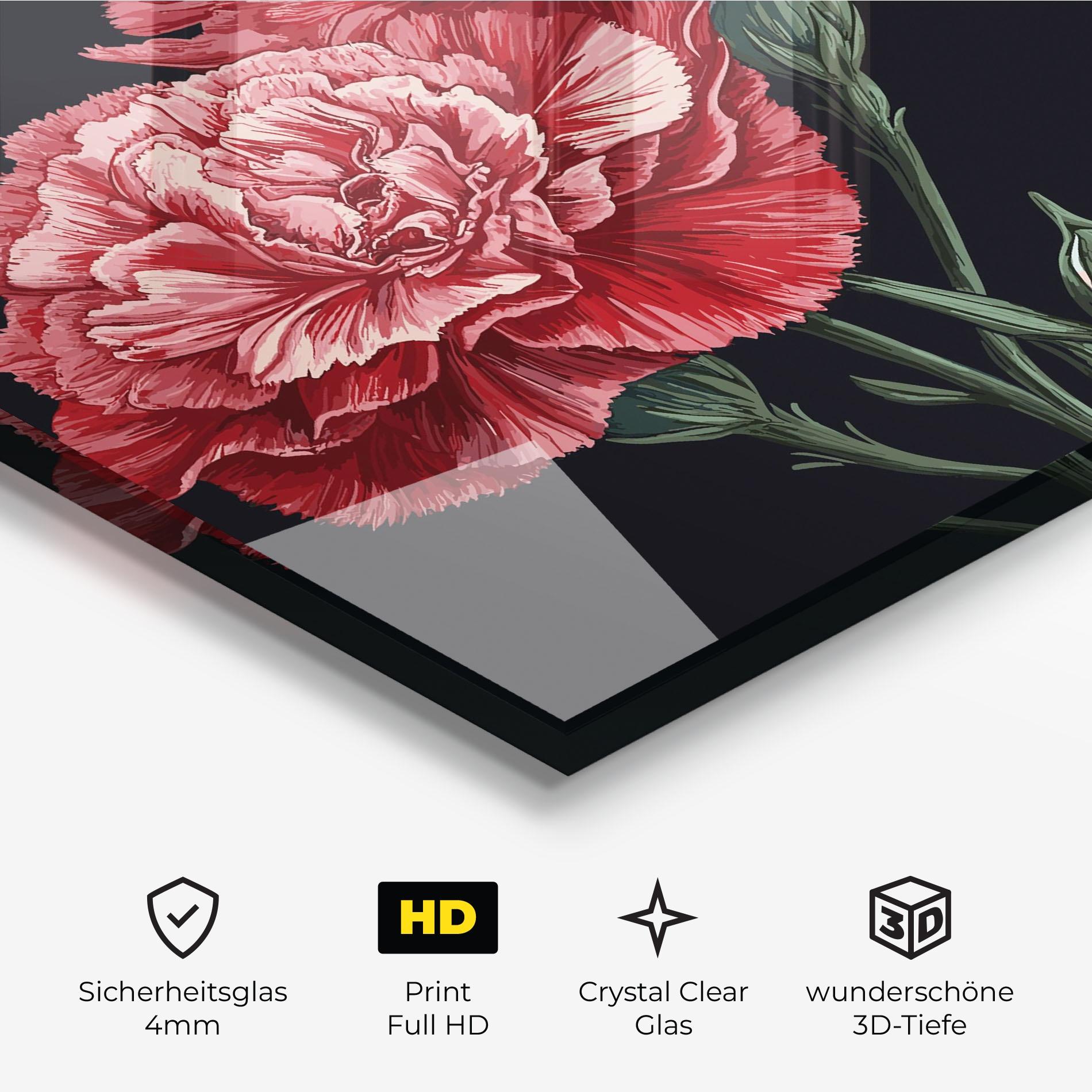 Glasbild Beautiful Peony mockup 3