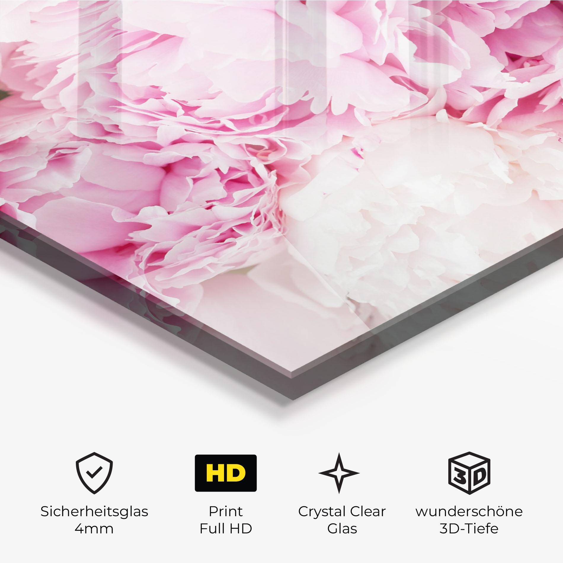 Glasbild Dreamy Pink Pastel Peony mockup 3