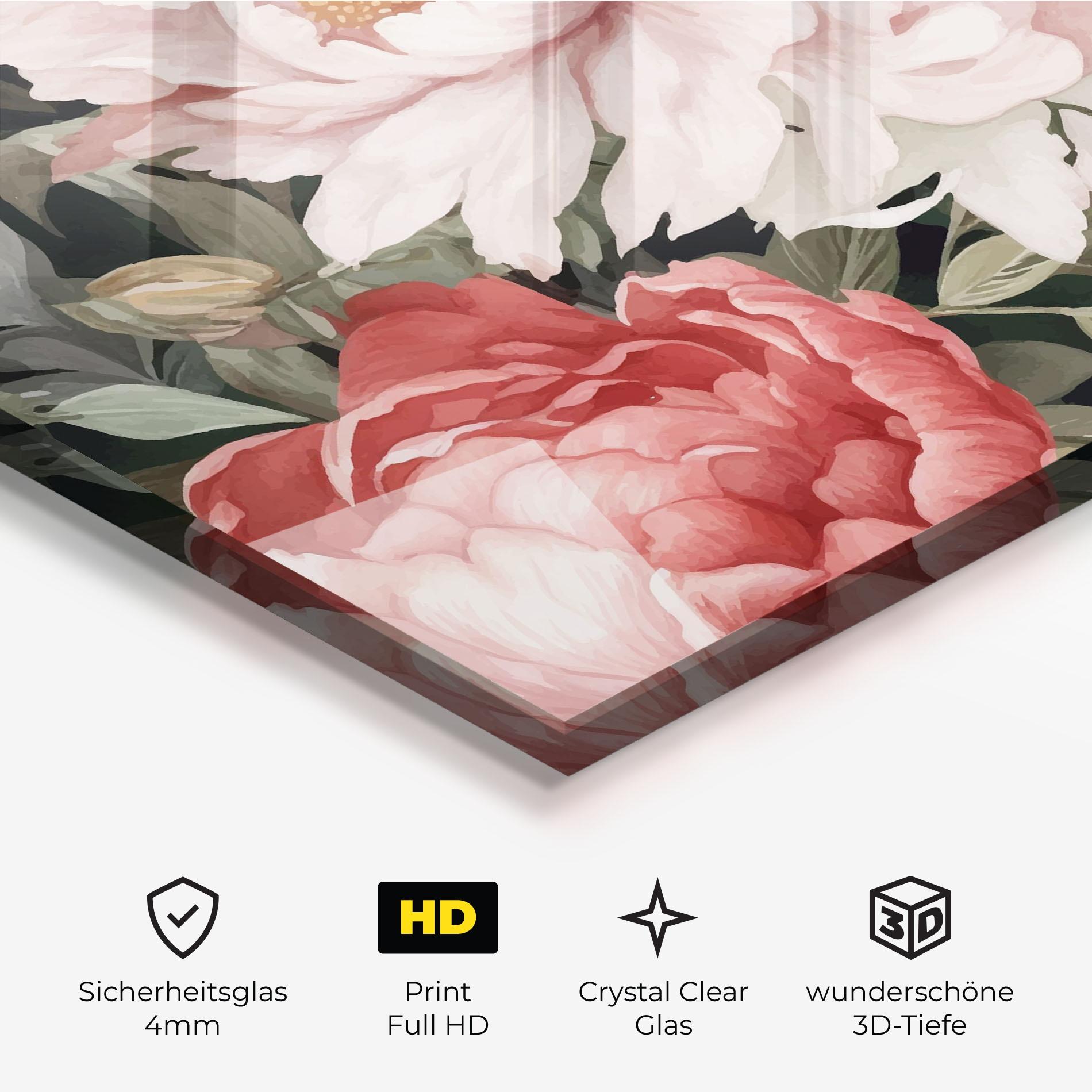 Glasbild Light Peony Art mockup 3