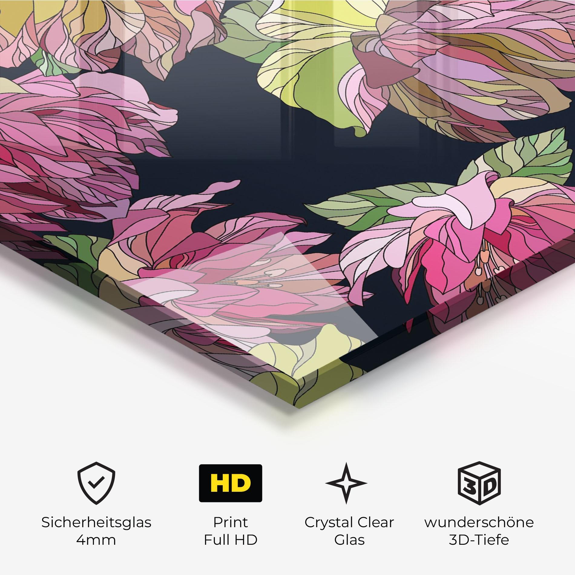 Glasbild Pretty Peony Art mockup 3
