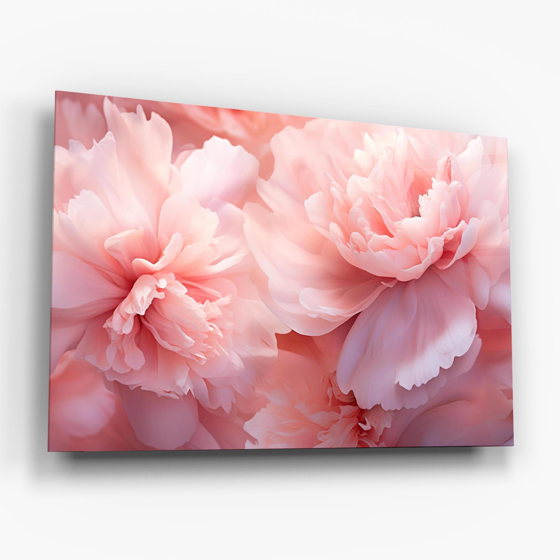 Glasbild Close Up Dreamy Peony mockup 6