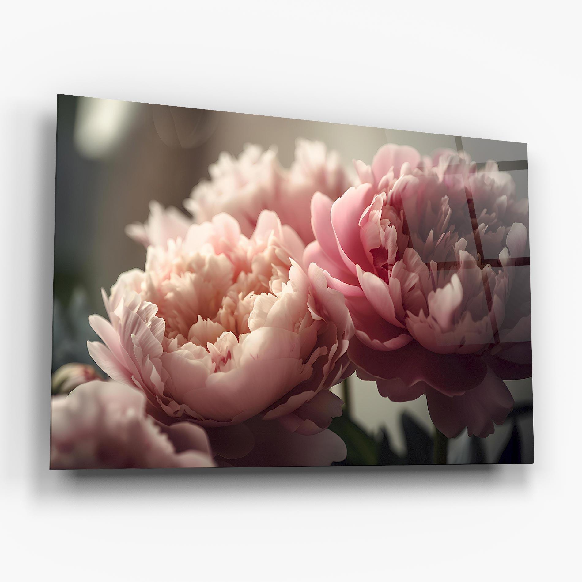 Glasbild Cream Dreamy Peony mockup 6