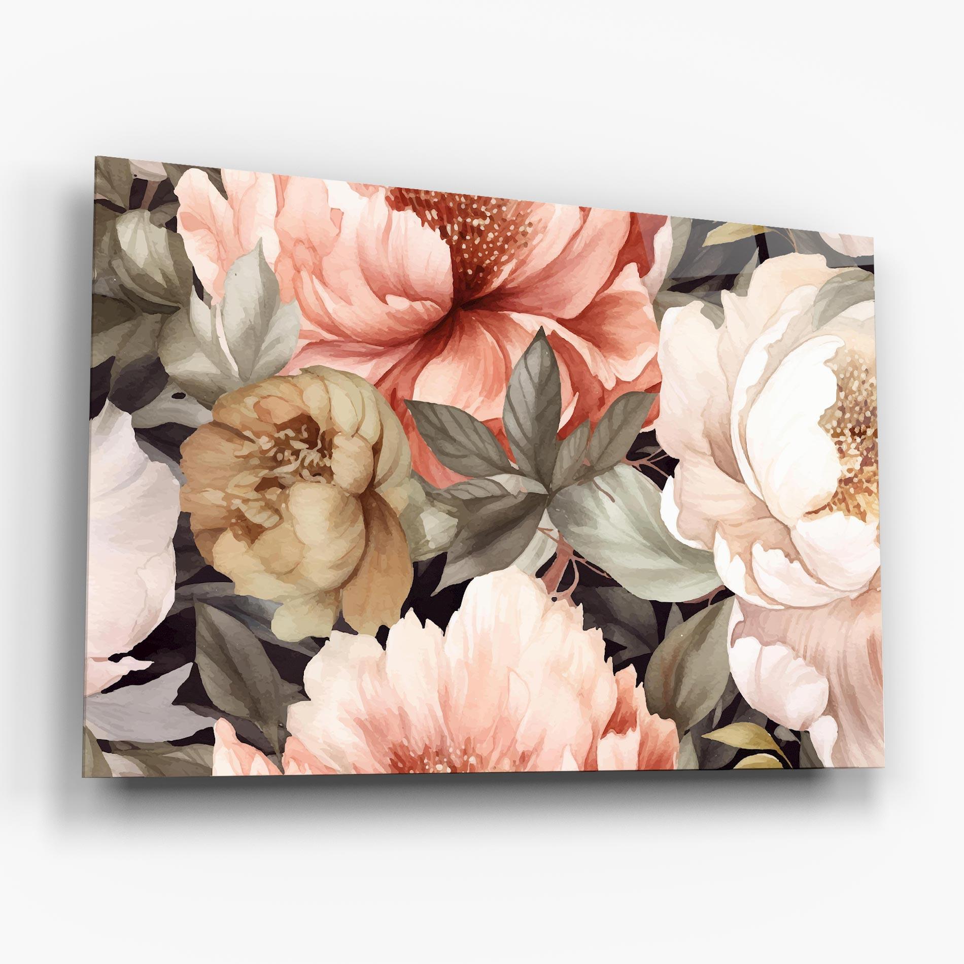 Glasbild Cream Pink Peony mockup 6