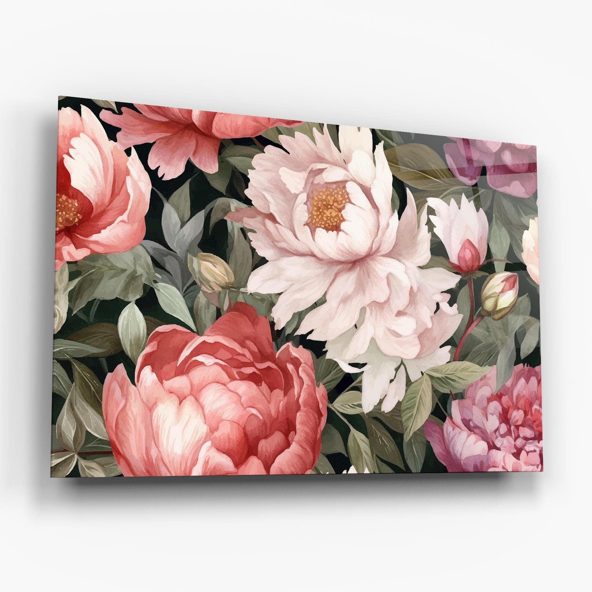 Glasbild Light Peony Art mockup 6
