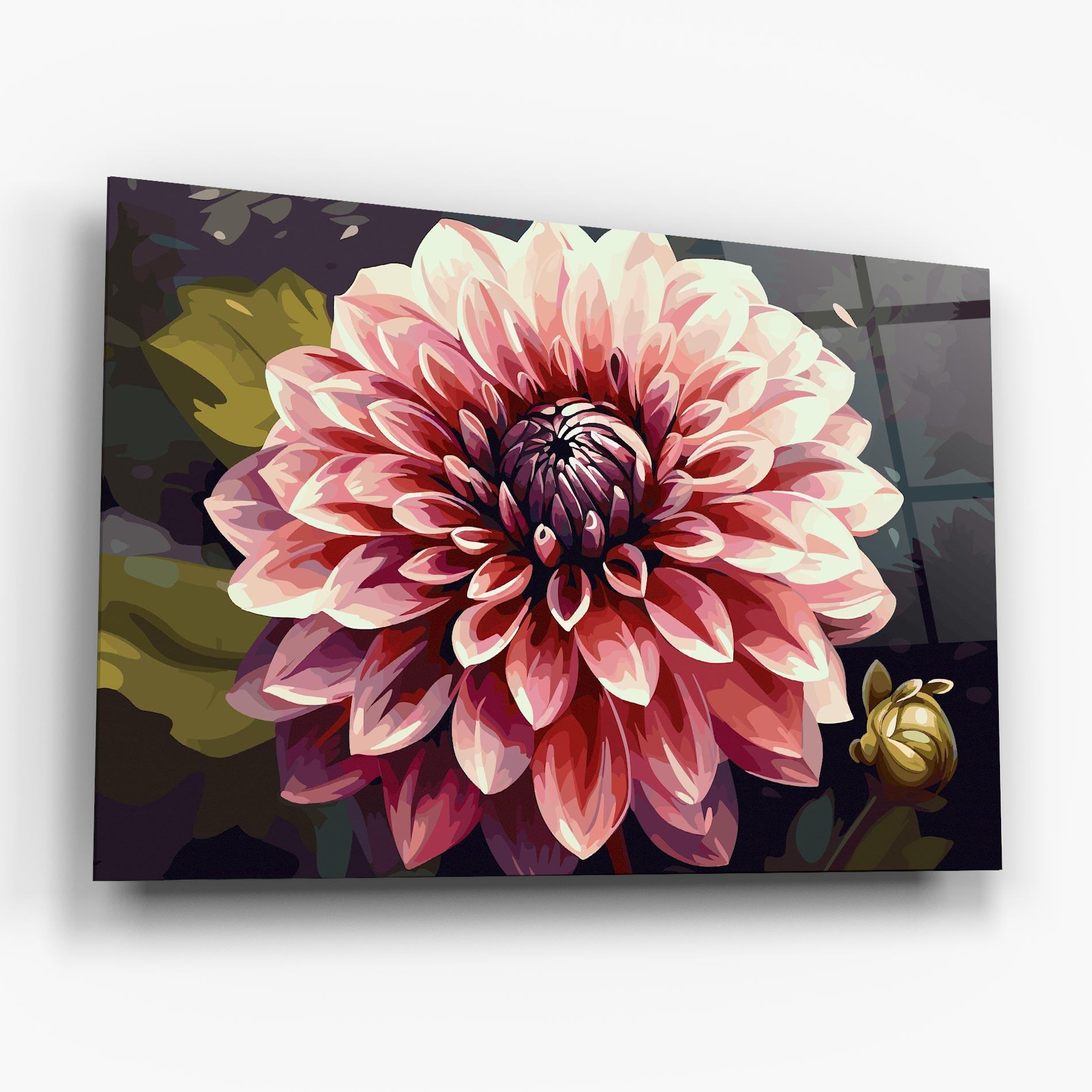 Glasbild Open Pink Flower mockup 6