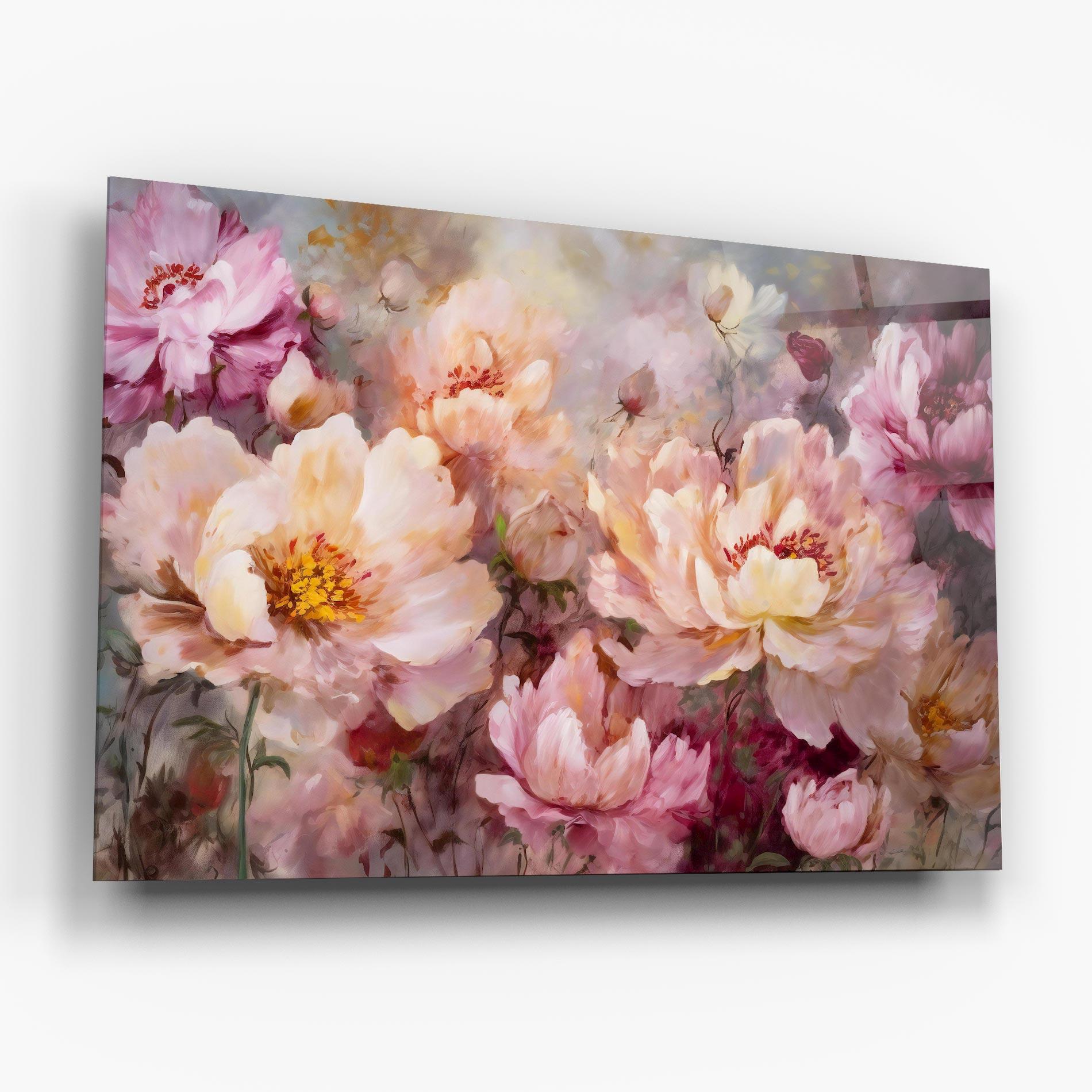 Glasbild Peony Painting Art mockup 6