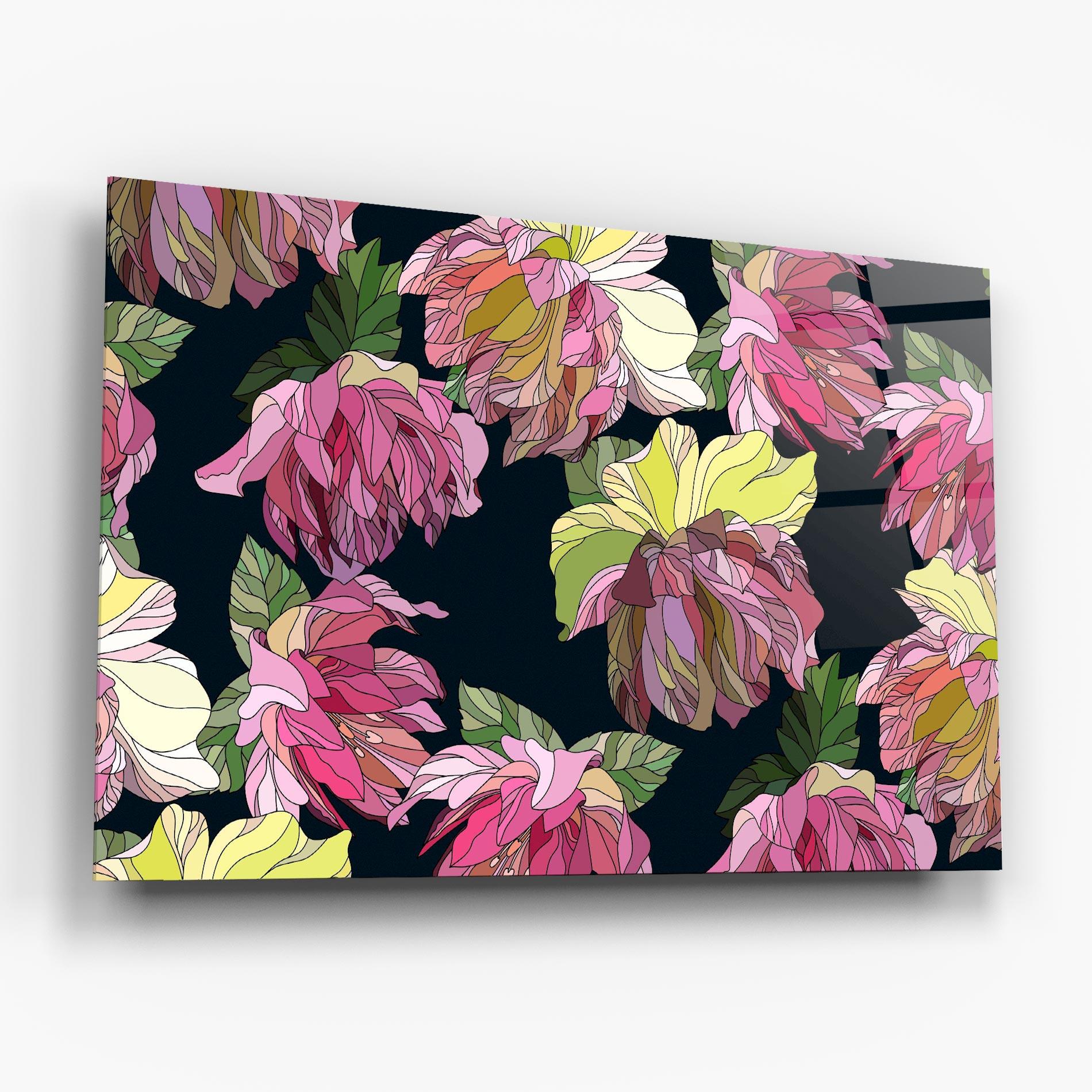 Glasbild Pretty Peony Art mockup 6