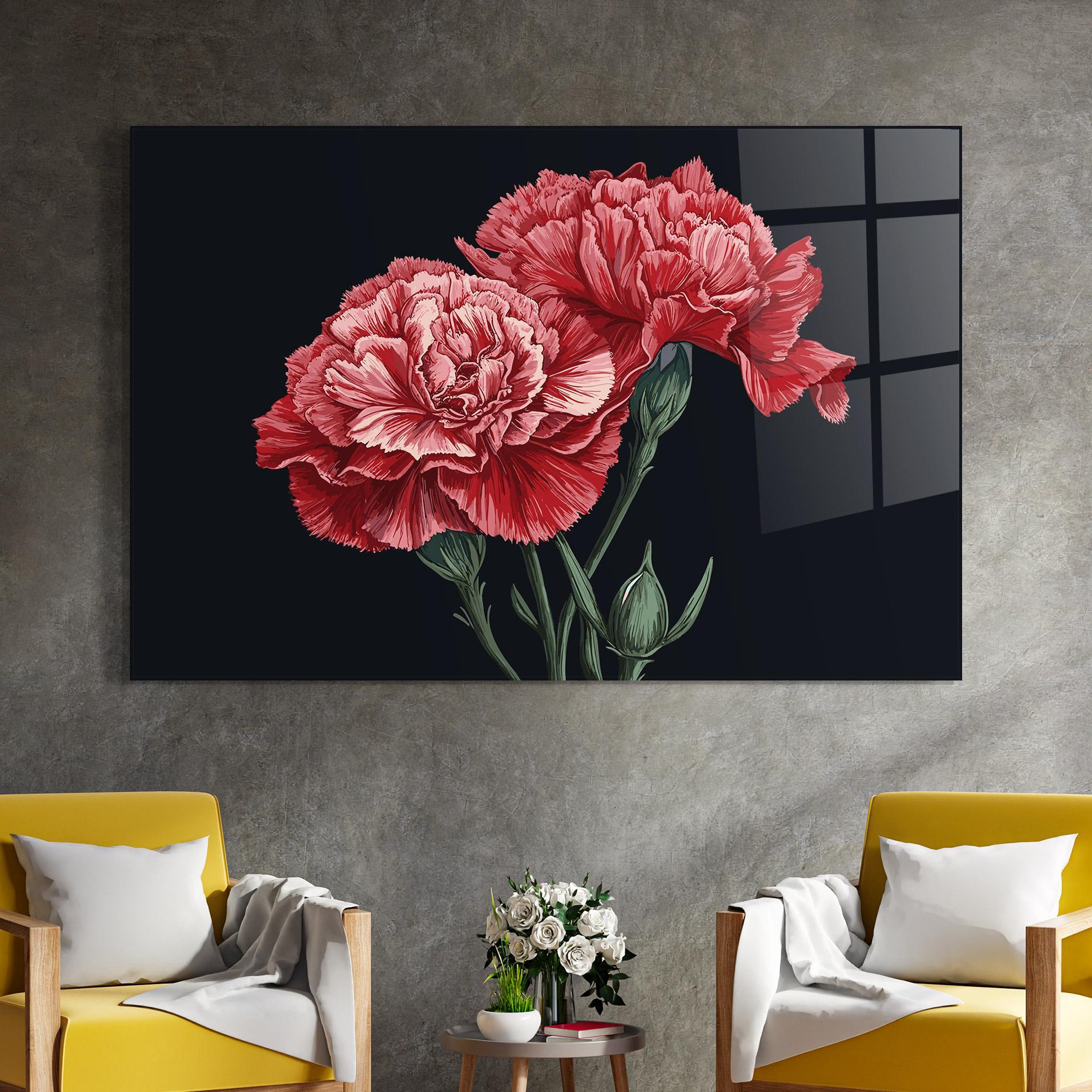 Glasbild Beautiful Peony mockup 4