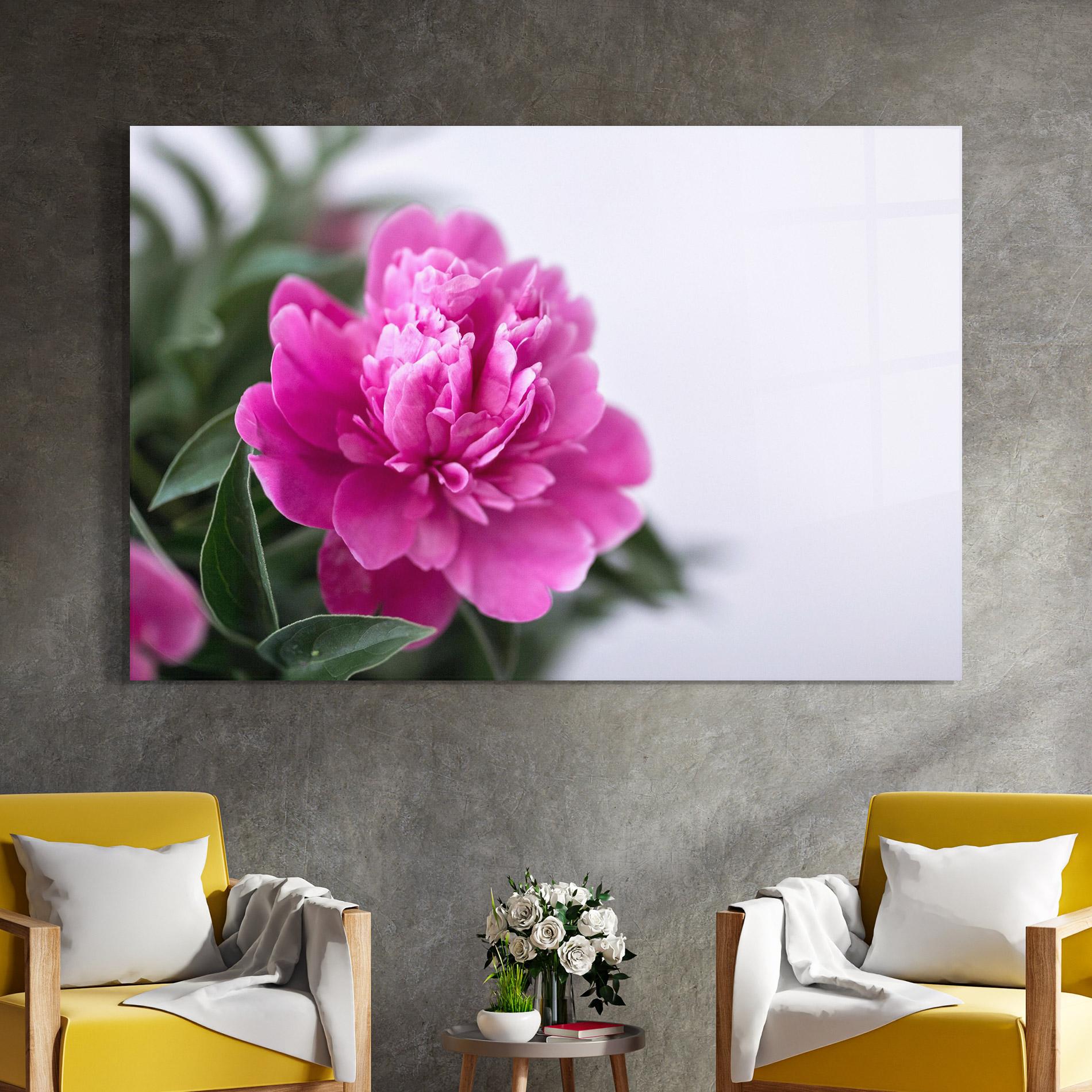 Glasbild Dark Pink Peony mockup 4
