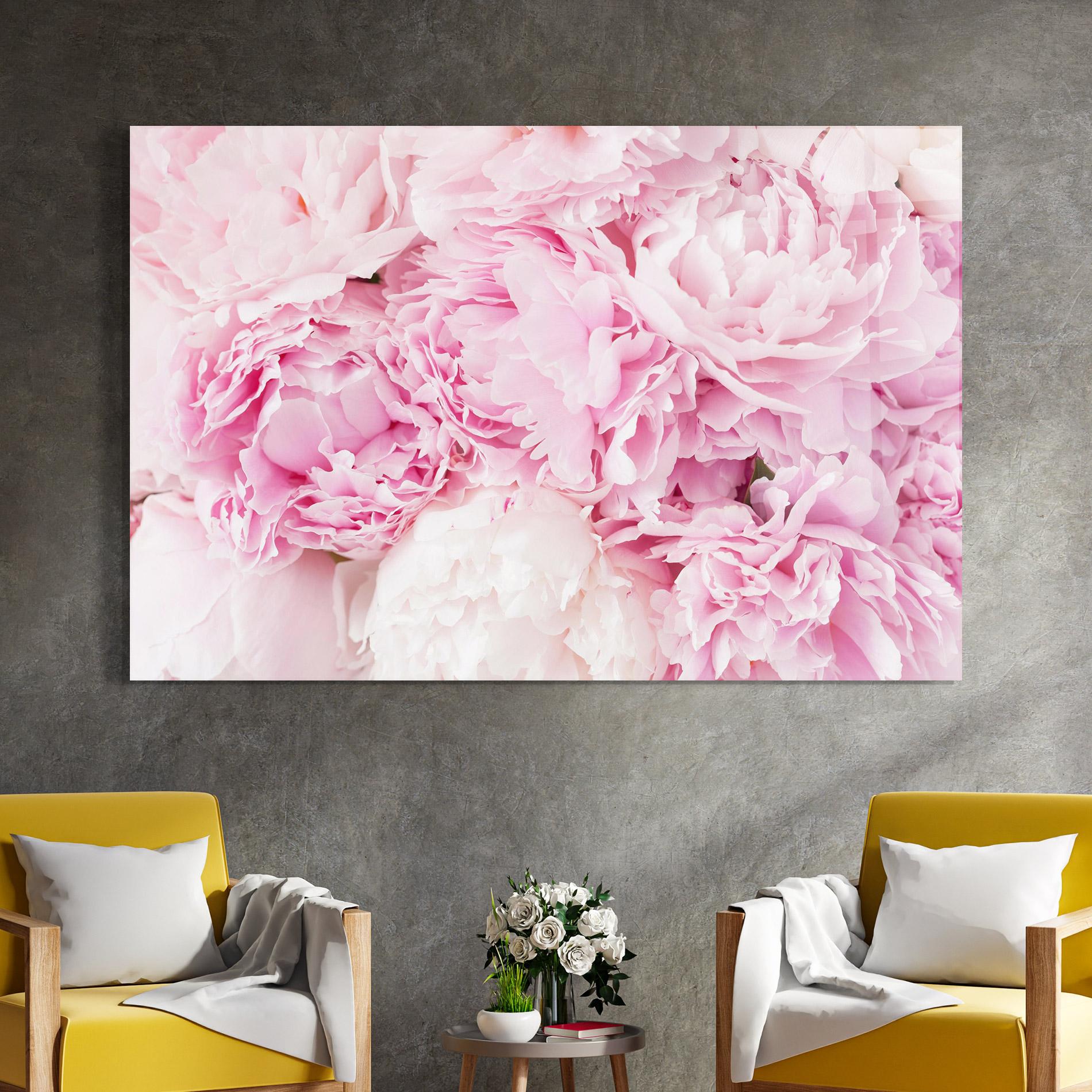 Glasbild Dreamy Pink Pastel Peony mockup 4