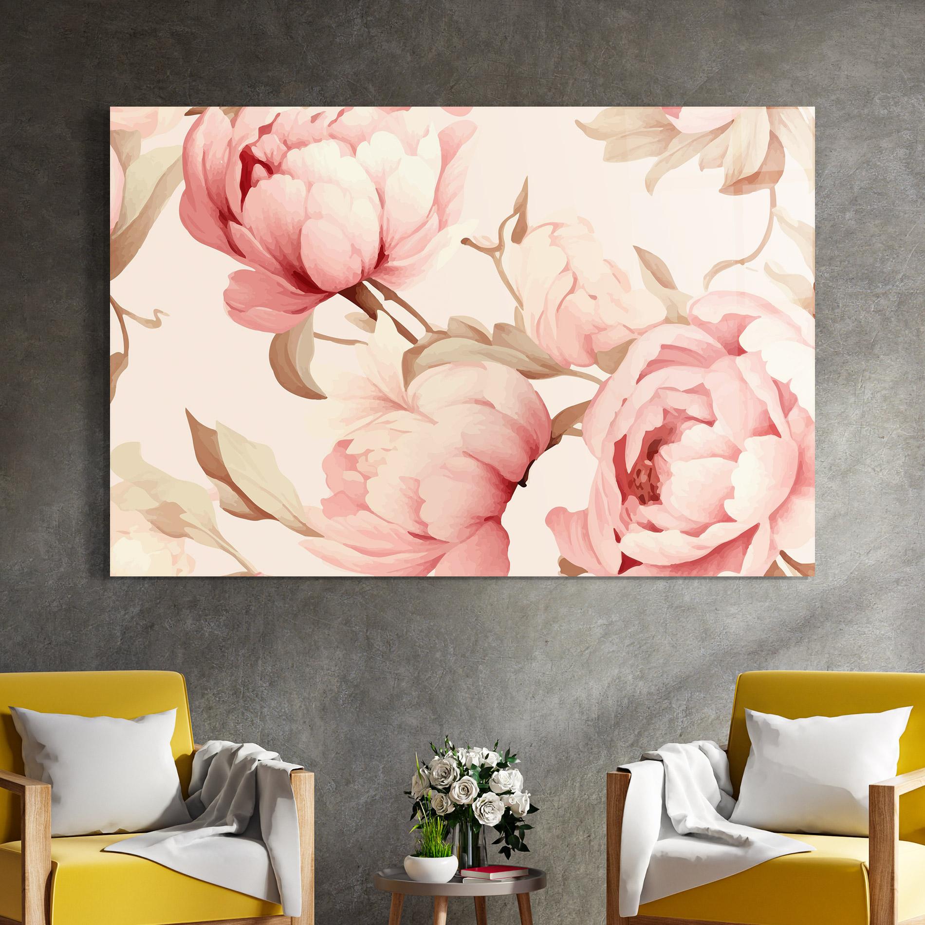 Glasbild Pastel Peony mockup 4