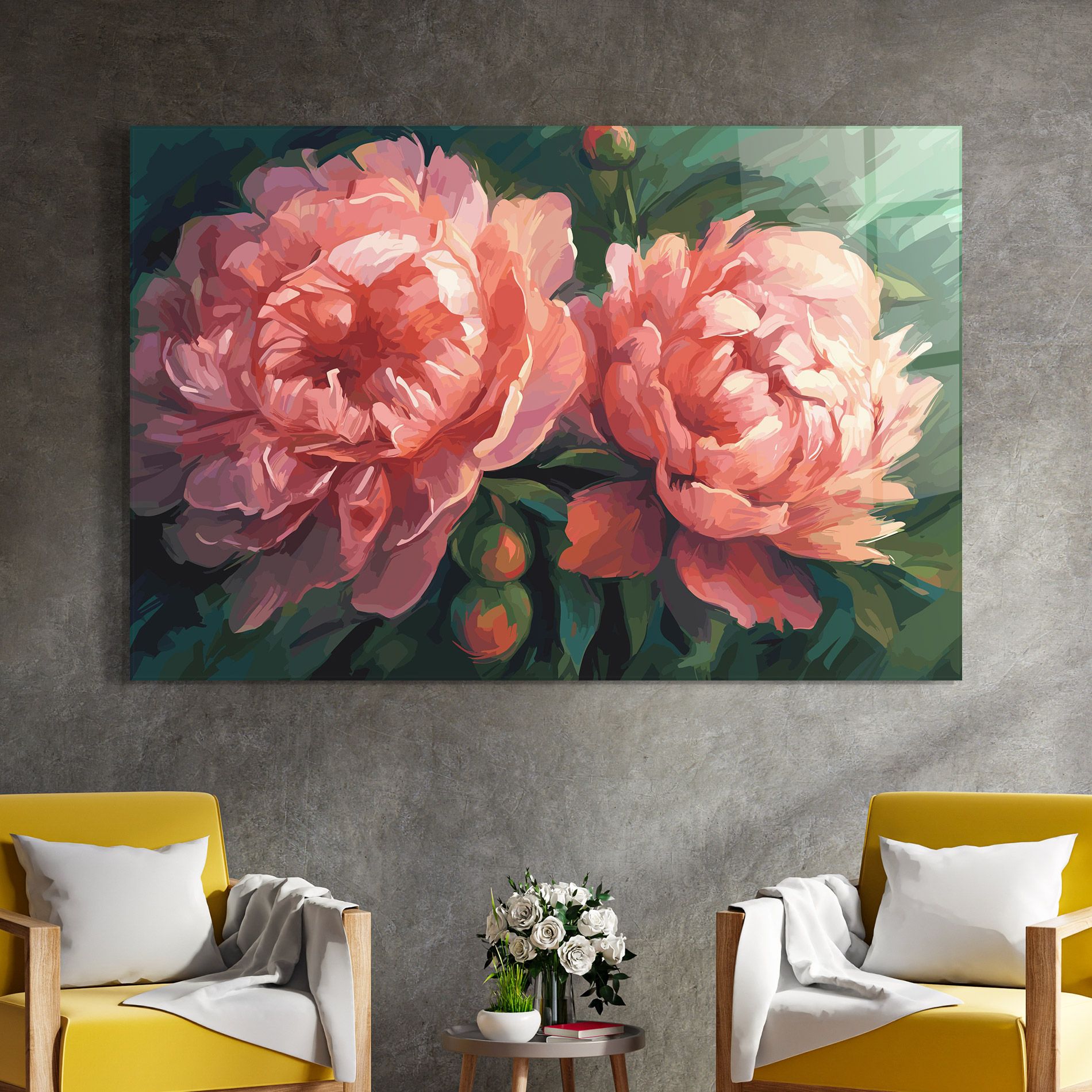 Peony Buds Painting mockup 4