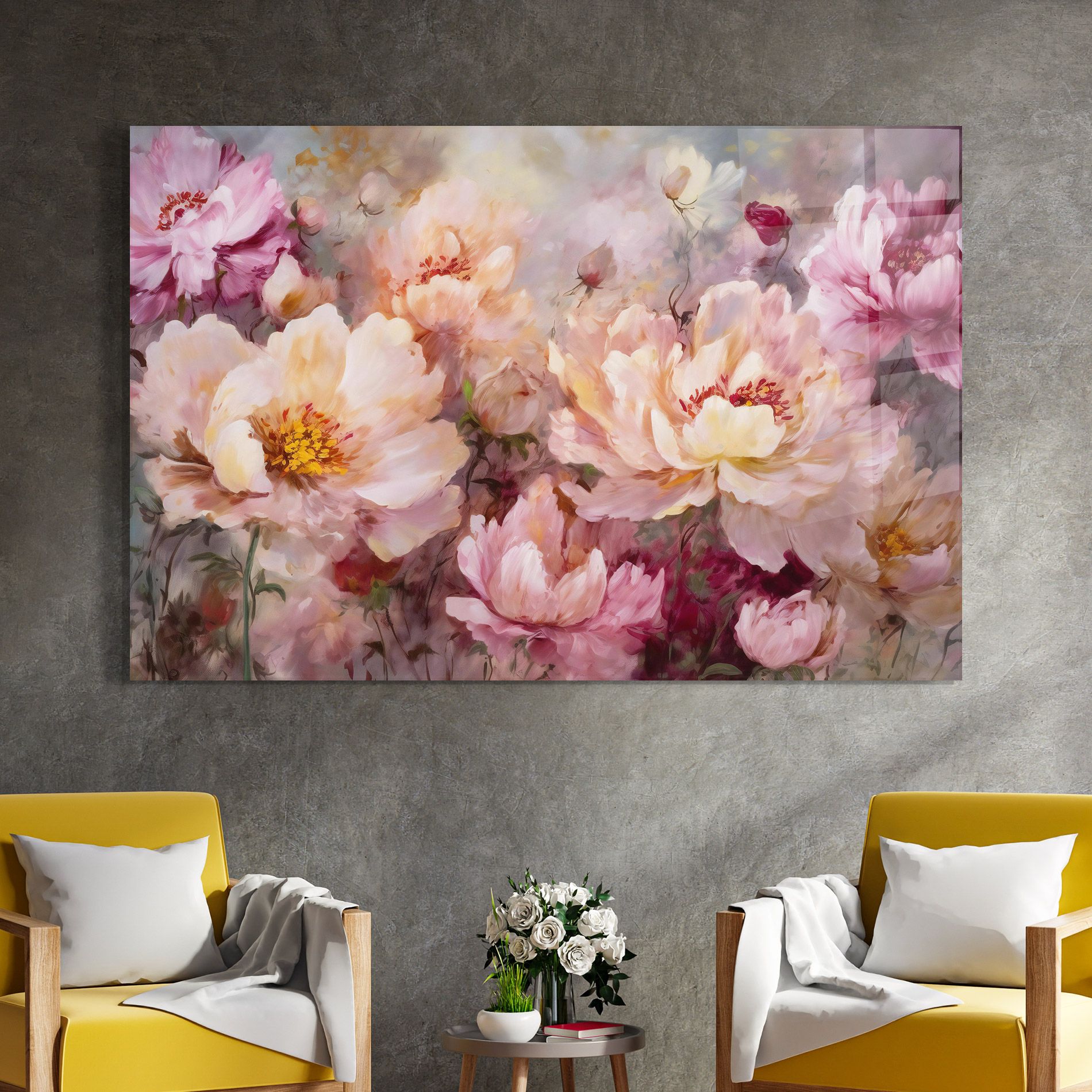 Peony Painting Art mockup 4