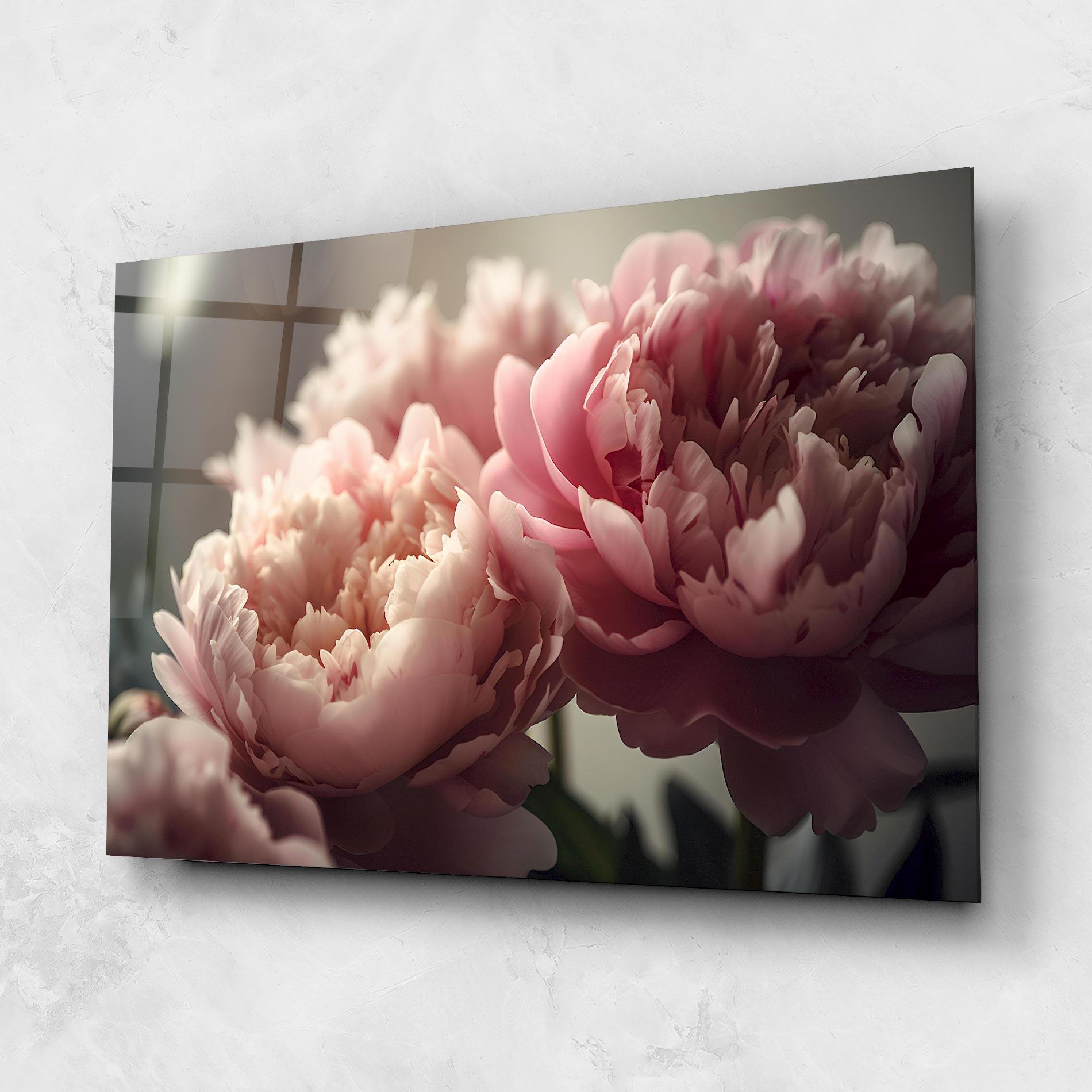 Glasbild Cream Dreamy Peony mockup 1