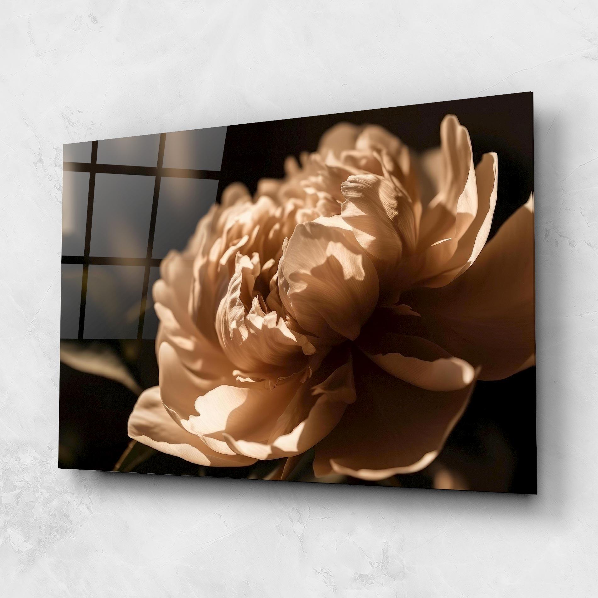 Glasbild Cream Peony mockup 1