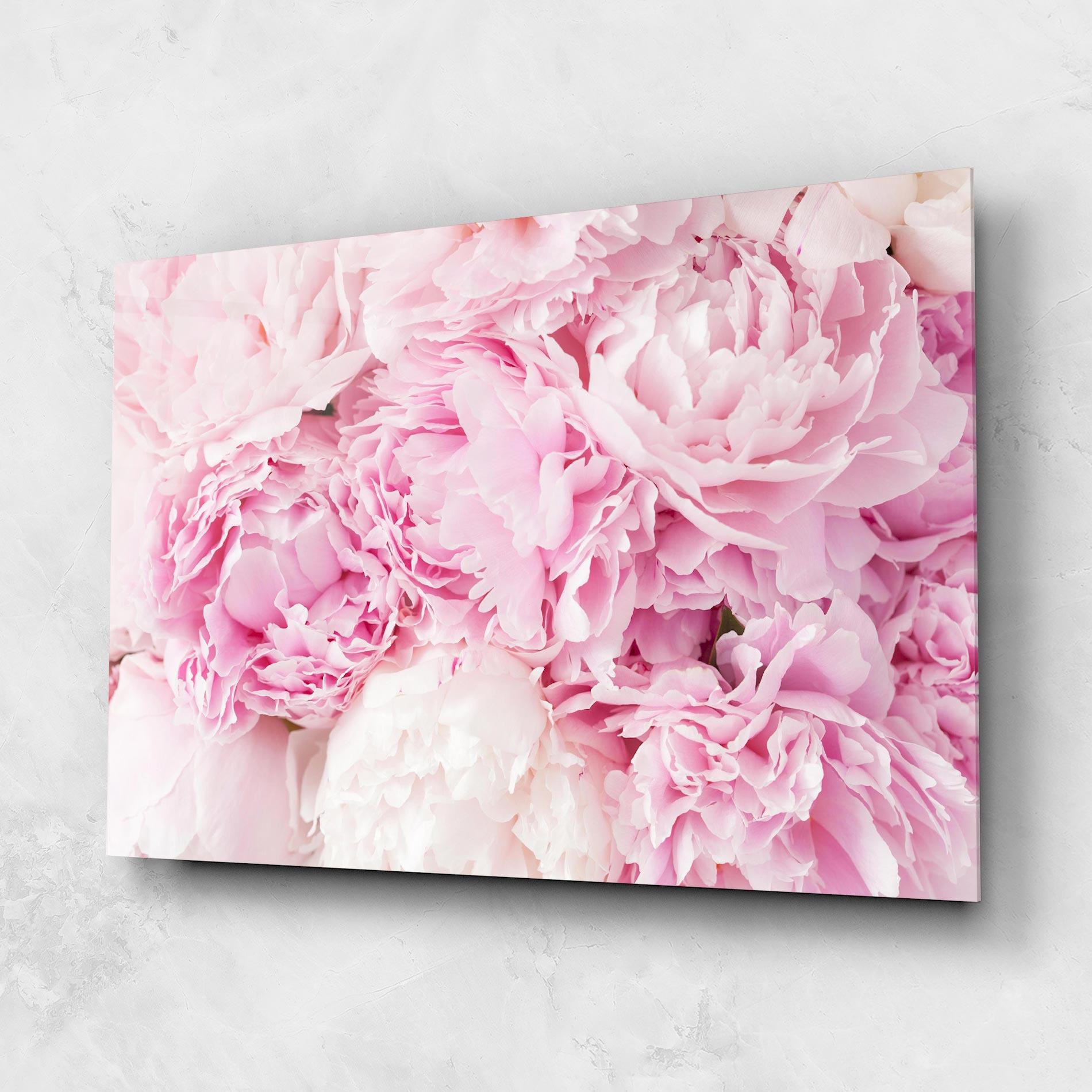 Glasbild Dreamy Pink Pastel Peony mockup 1