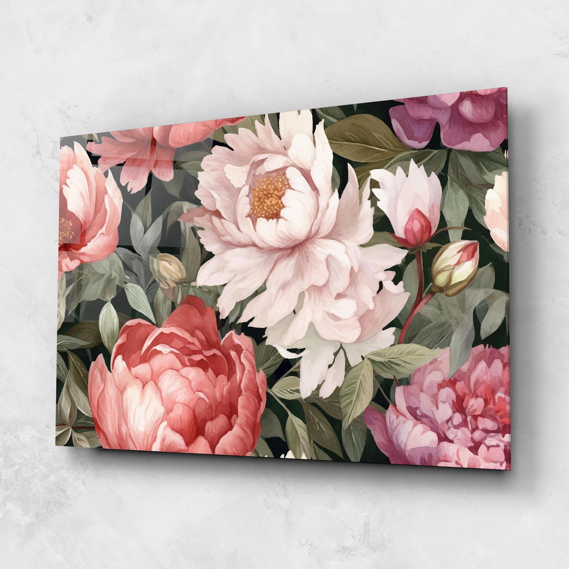 Glasbild Light Peony Art mockup 1