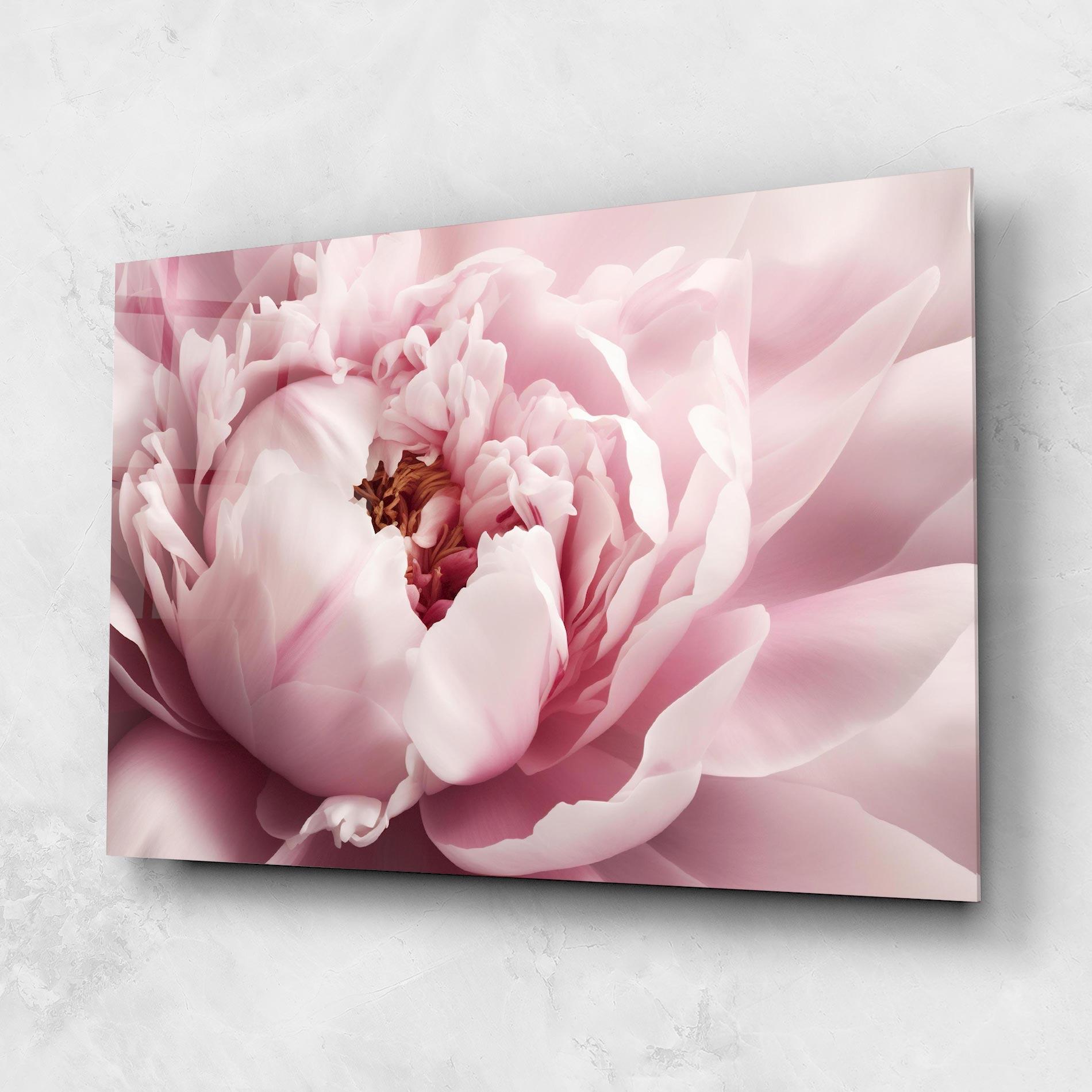 Glasbild Pastel Peony Petals mockup 1