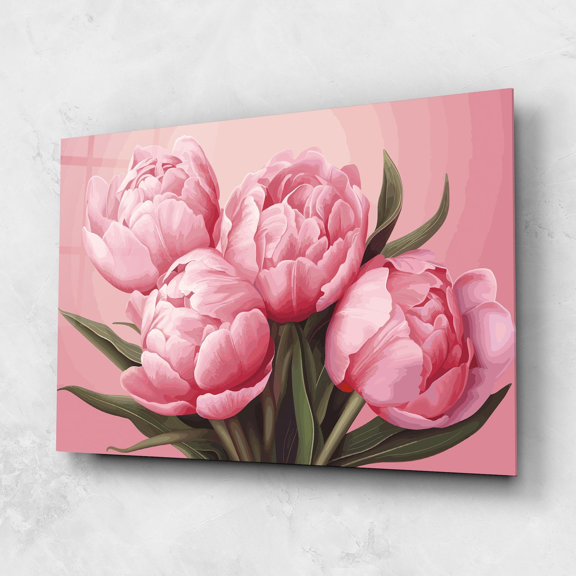 Glasbild Peony On Pink mockup 1