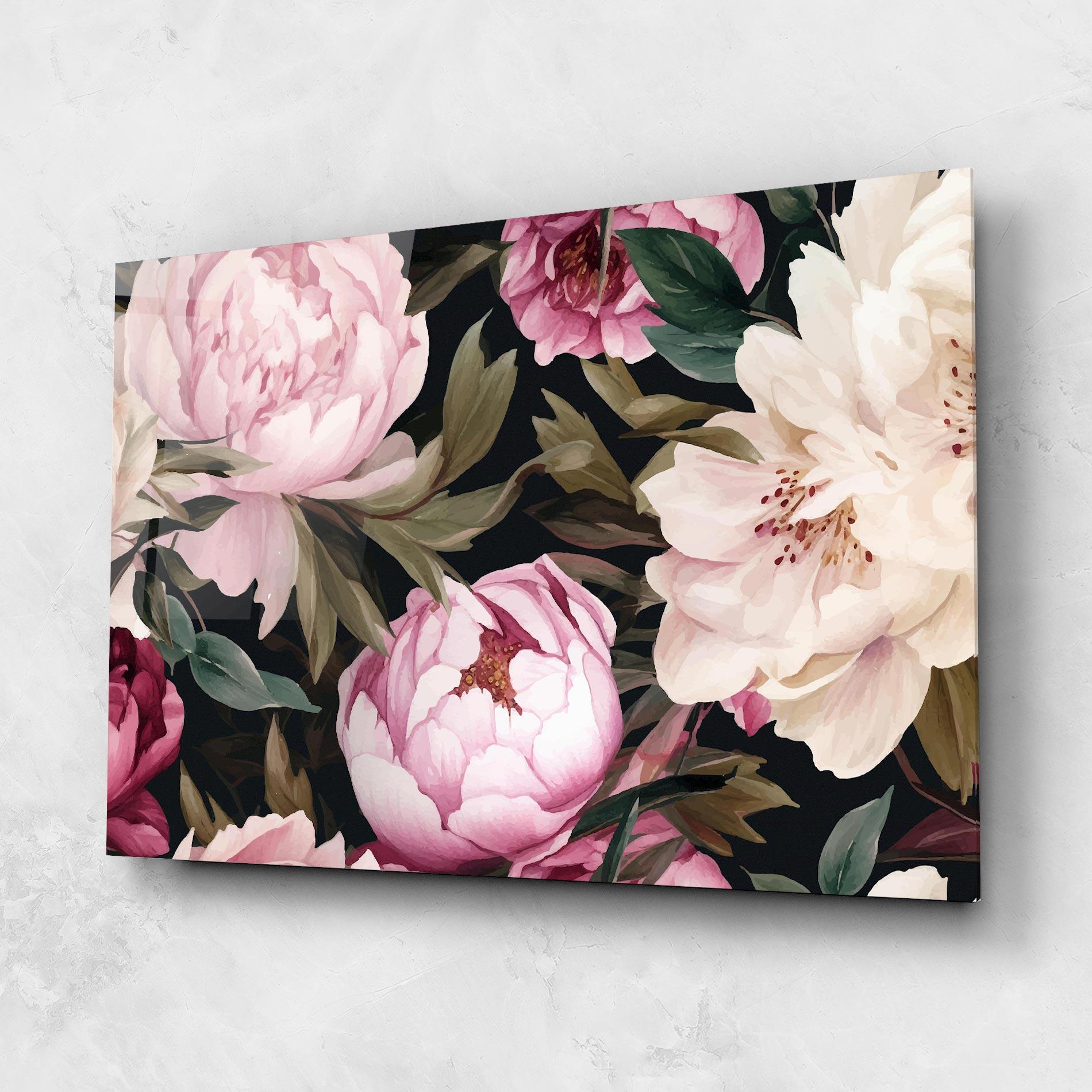 Glasbild Peony Paint mockup 1